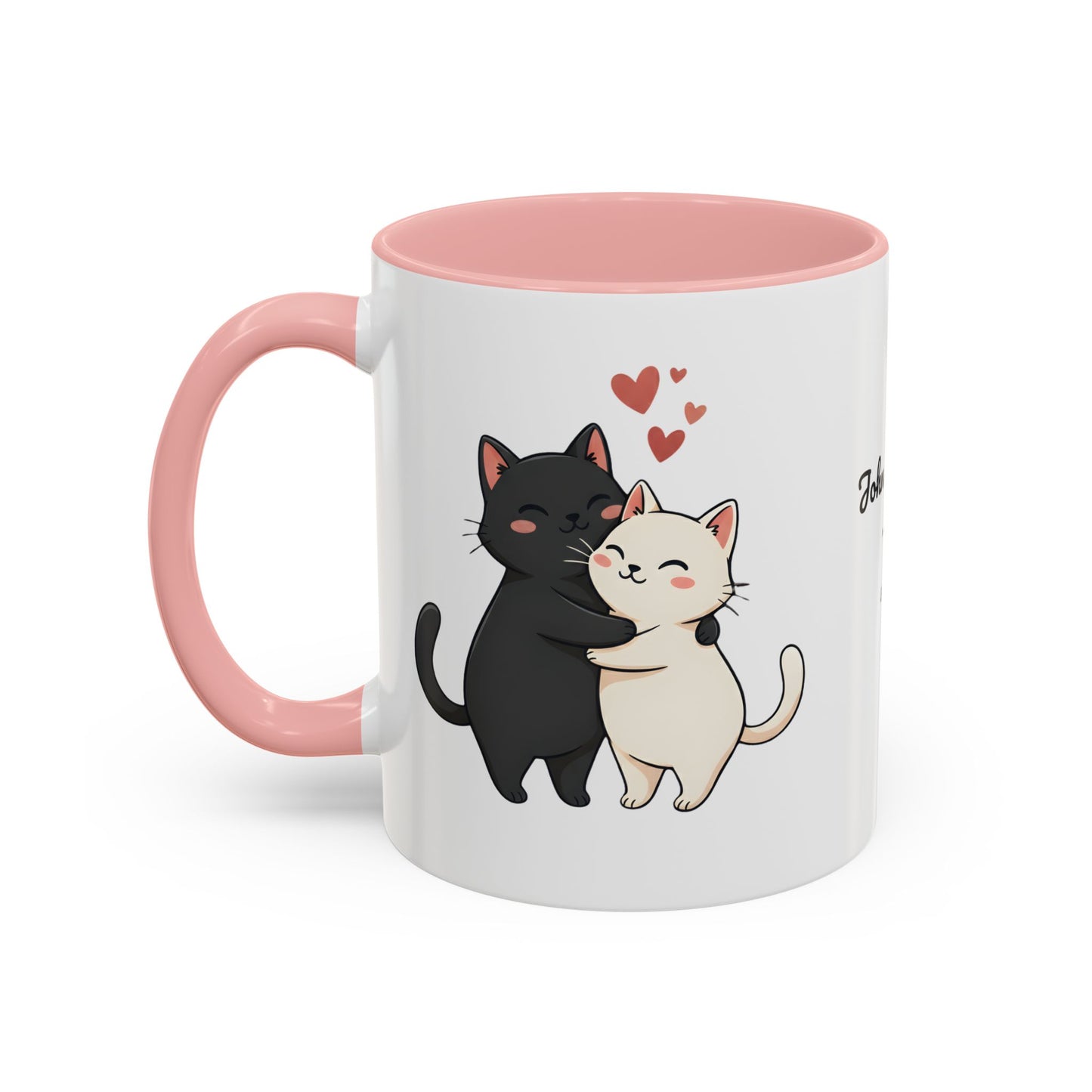 Cute Cats Personalized Mug — Custom Names & Established Date | Couple Valentine Gift (11oz / 15oz) - 14752