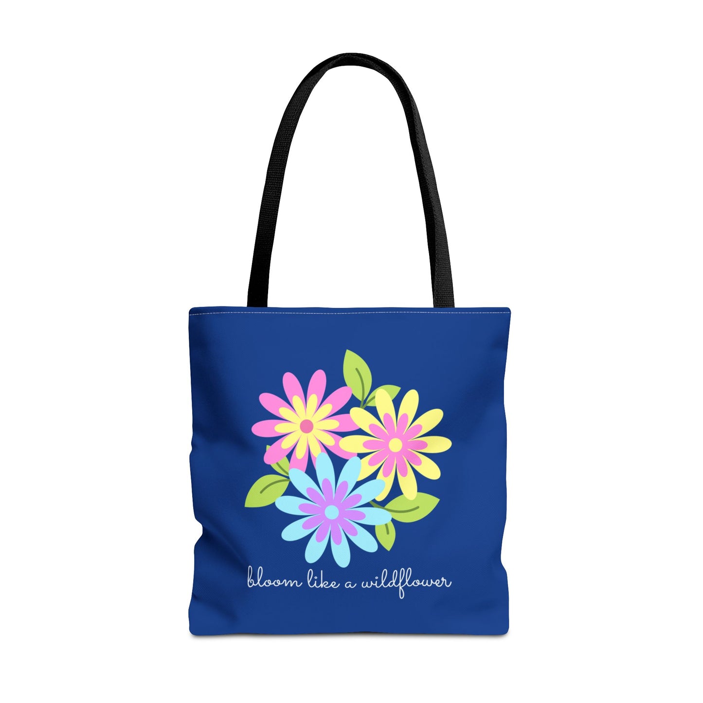 Bloom Like A Wildflower, Royal Blue - Tote Bag (AOP) - 10194