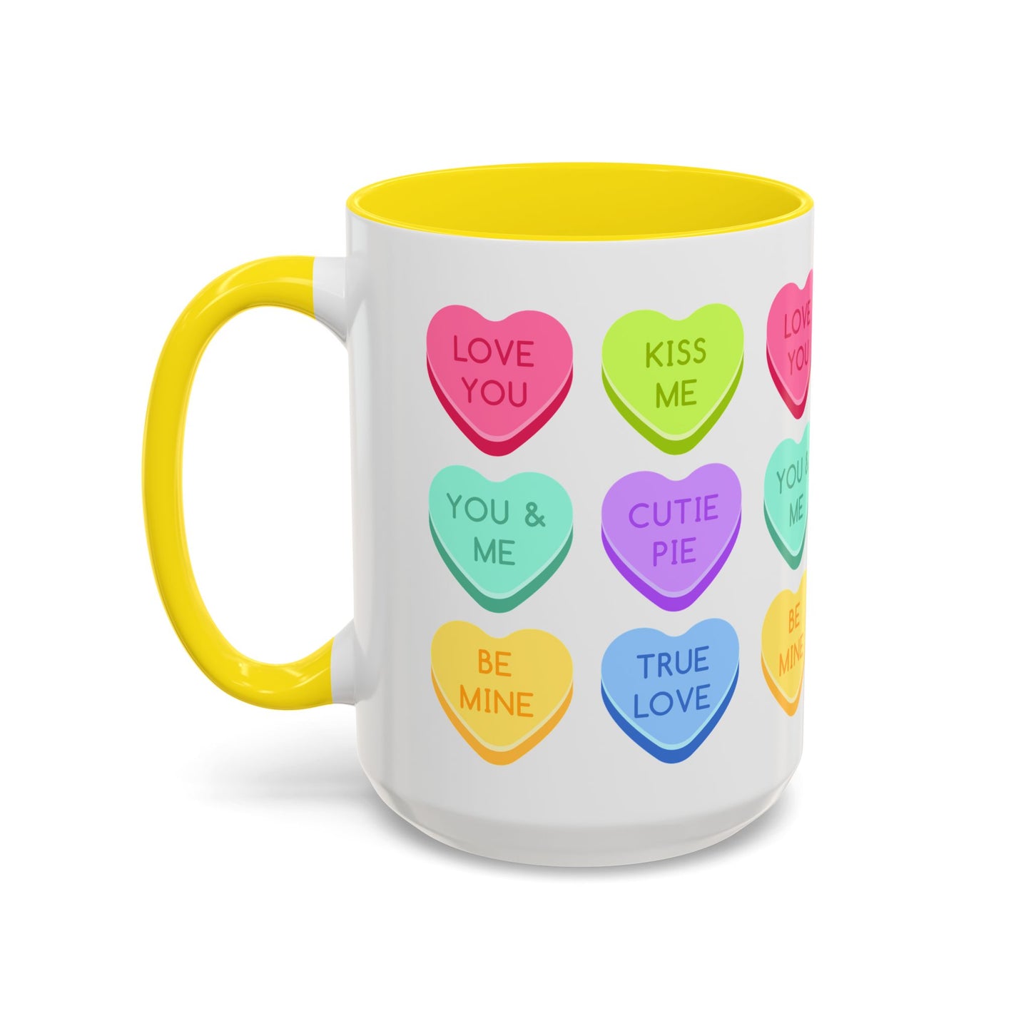 Love You, Kiss Me - Accent Coffee Mug (11, 15oz) - 11541