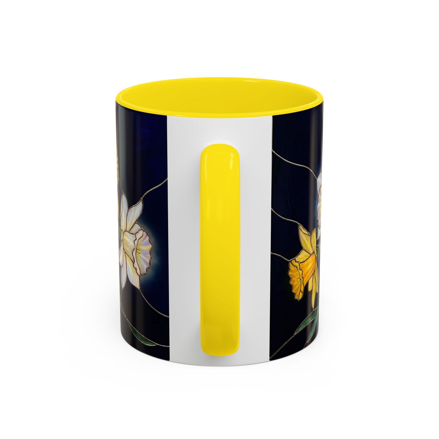Daffodil Garden Accent Coffee Mug — Stained Glass Design (11/15oz) - 14542