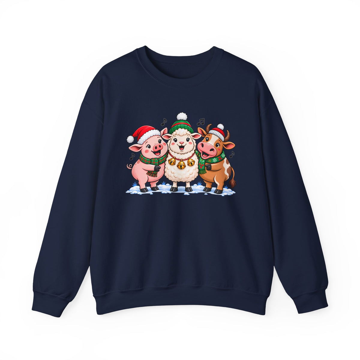 Christmas Farm Animal Friends Sweatshirt, Cute Holiday Crewneck - 14560