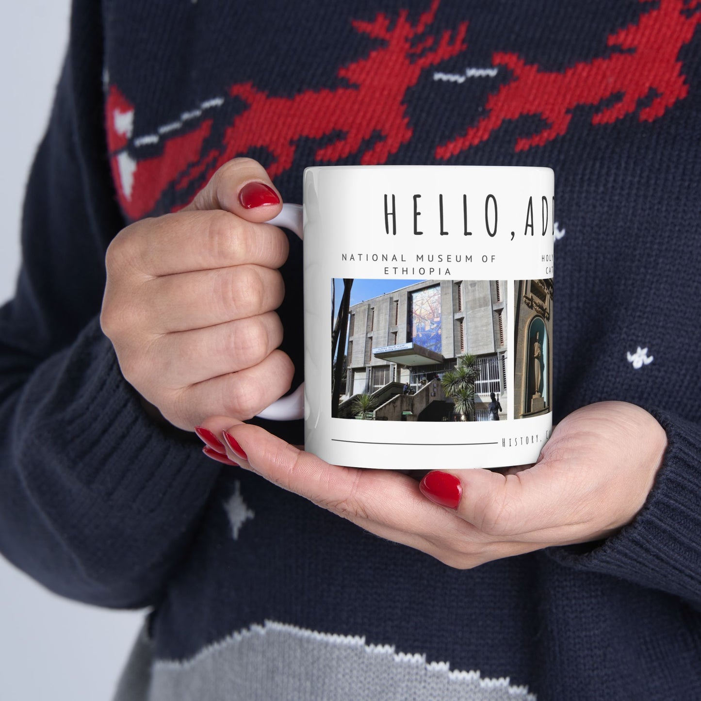 Hello, Addis Ababa! Ceramic Mug - 11oz & 15oz | Gift for Travelers & Culture Enthusiasts - 12177