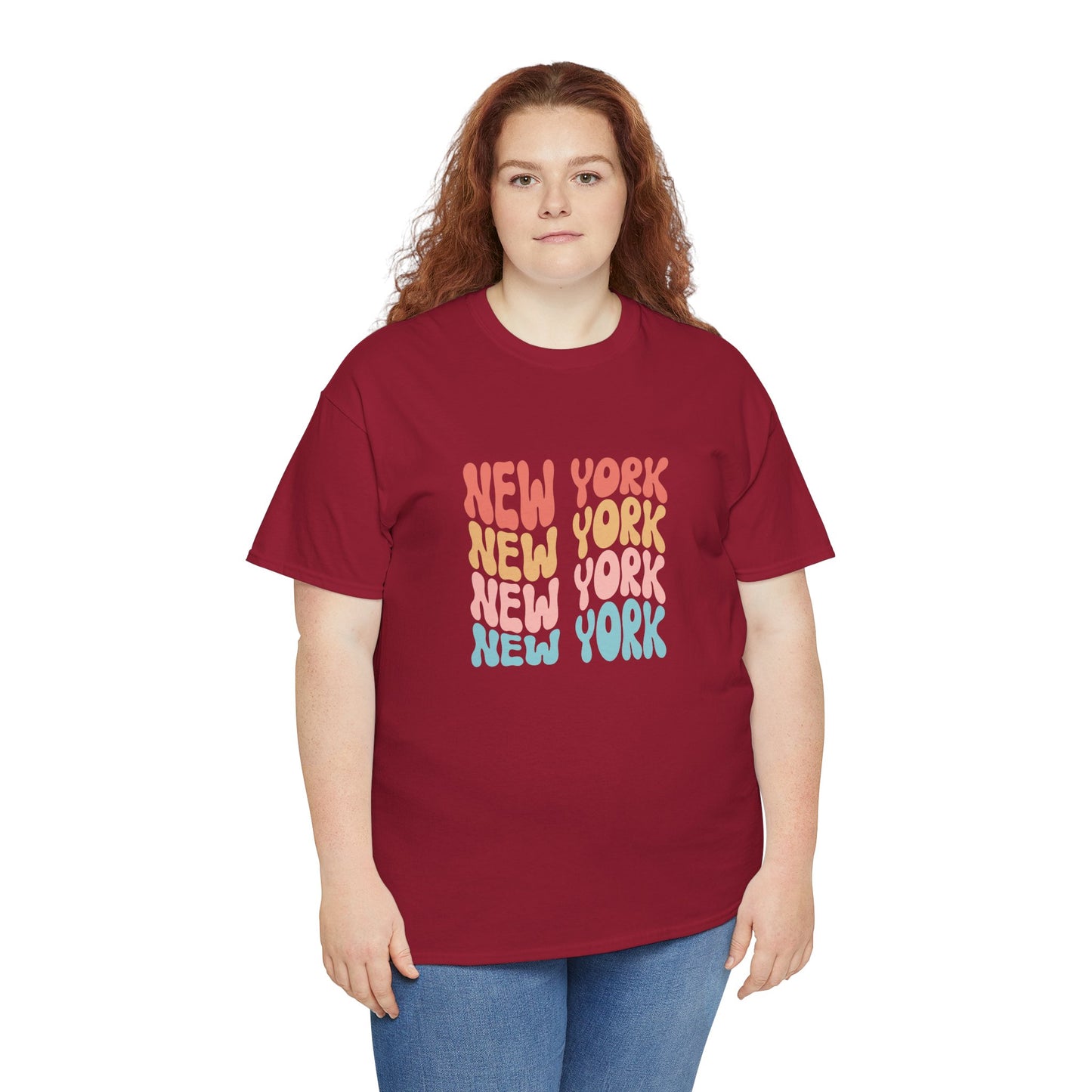 Retro New York Unisex Heavy Cotton Tee - Casual Streetwear Style - 12003