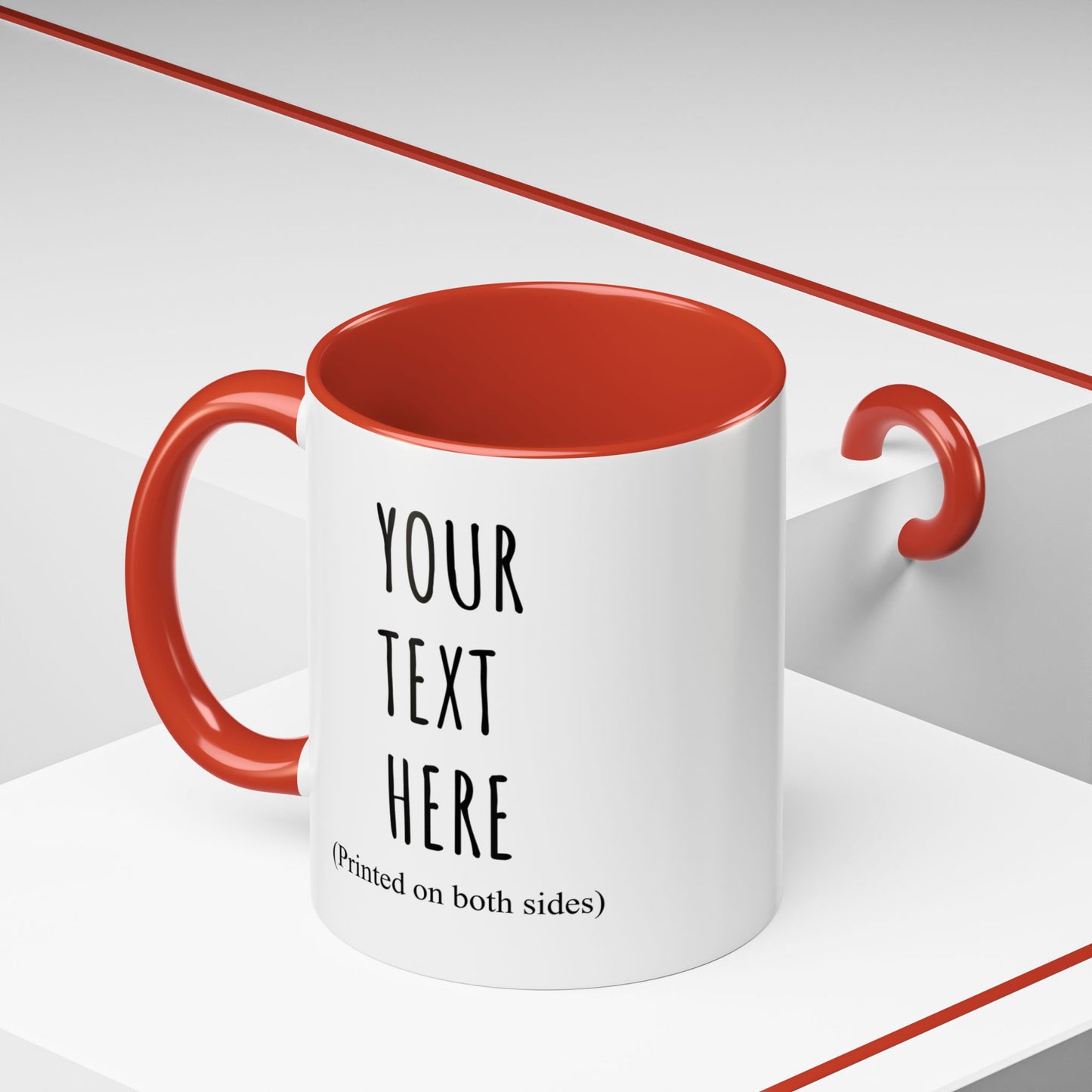 Personalized Accent Coffee Mug – Custom Text Printed Both Sides (11oz & 15oz) - 14676