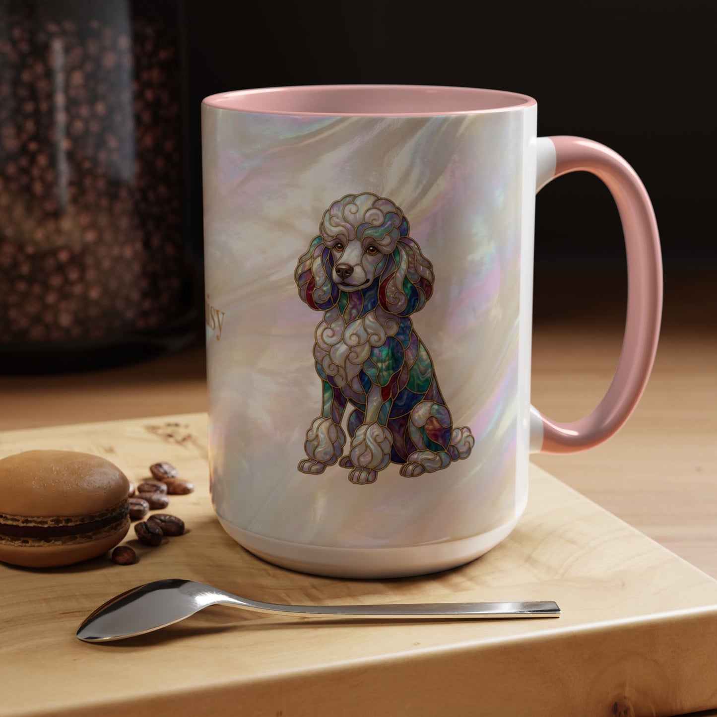 Poodle Accent Coffee Mug — Stained Glass Design (11/15oz) - 14639