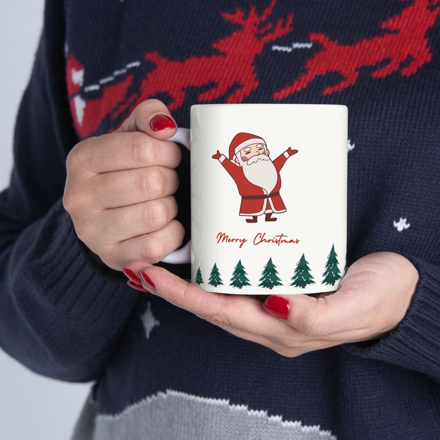 Santa & Dog, Merry Christmas - Ceramic Mug, (11oz, 15oz) - 10911