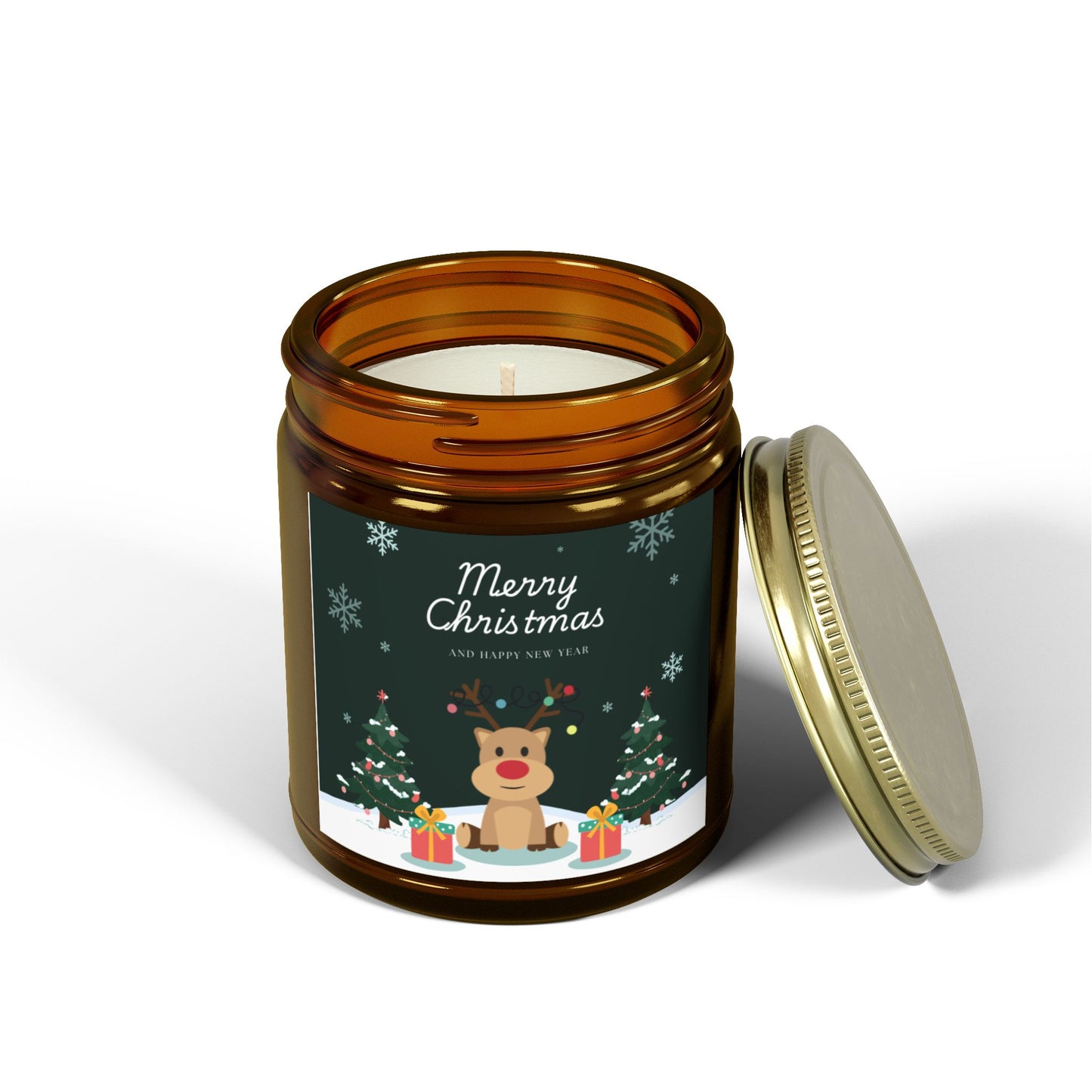 Merry Christmas, Happy New Year - Scented Candles, Coconut Apricot Wax (4oz, 9oz)