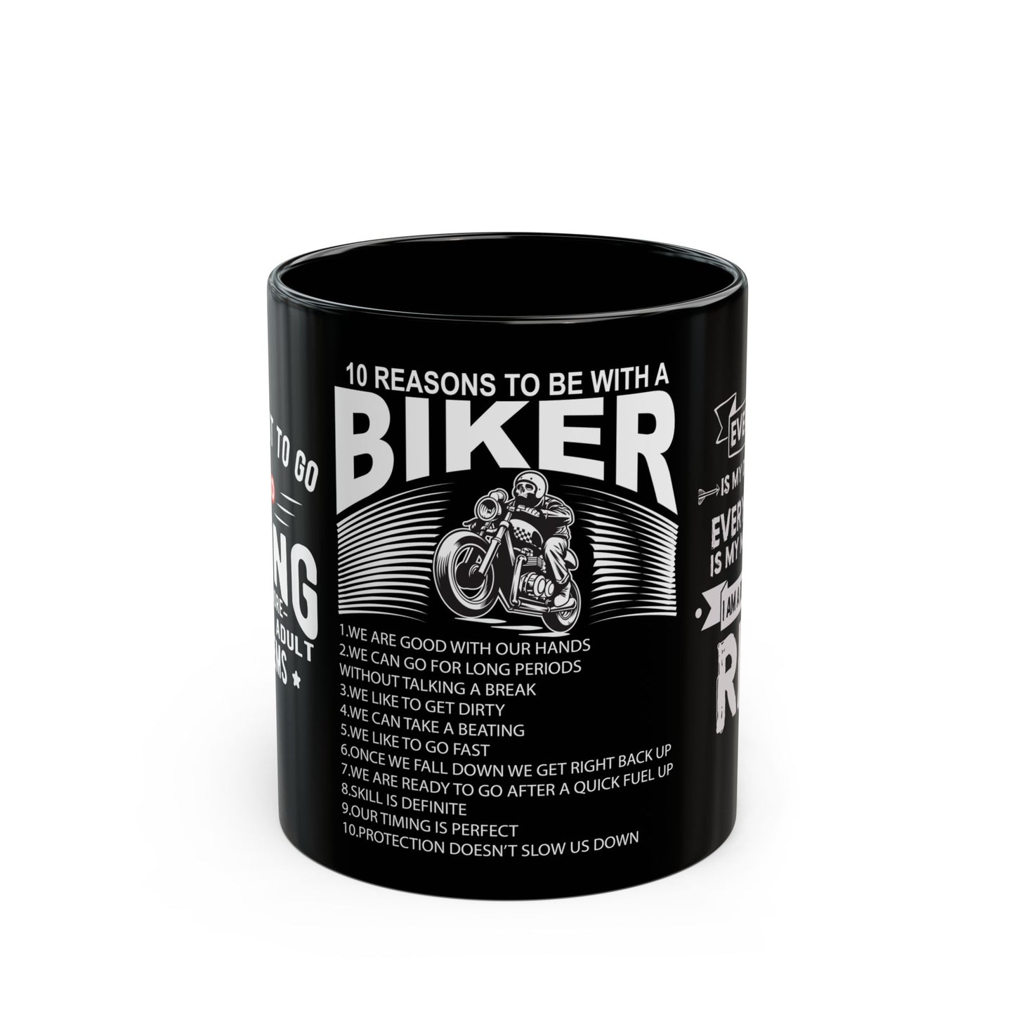 10 Reasons To Be With A Biker - Black Mug (11oz, 15oz)