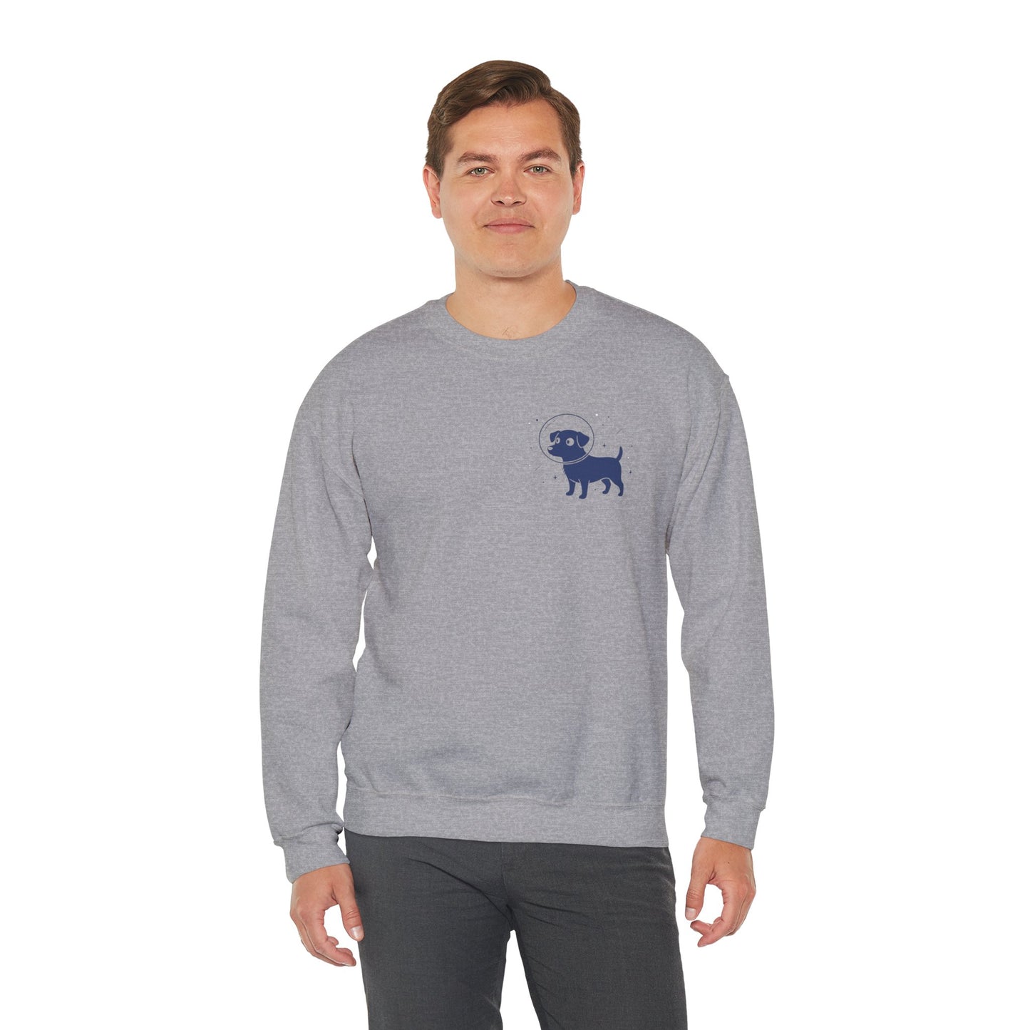 Dog in Space Crewneck Sweatshirt – Space Puppy Graphic Pullover - 14678