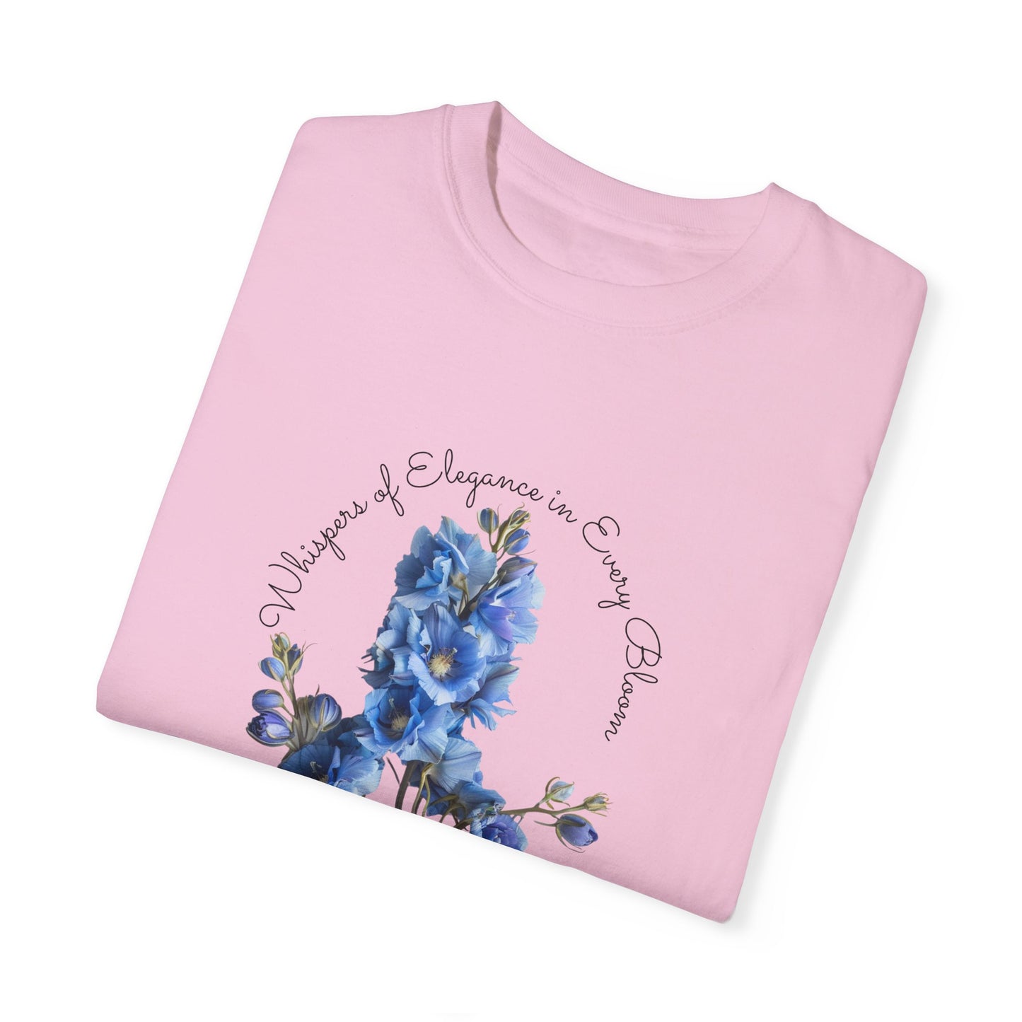 Happy Birthday, July, Delphinium - Unisex Garment-Dyed T-shirt - 10414