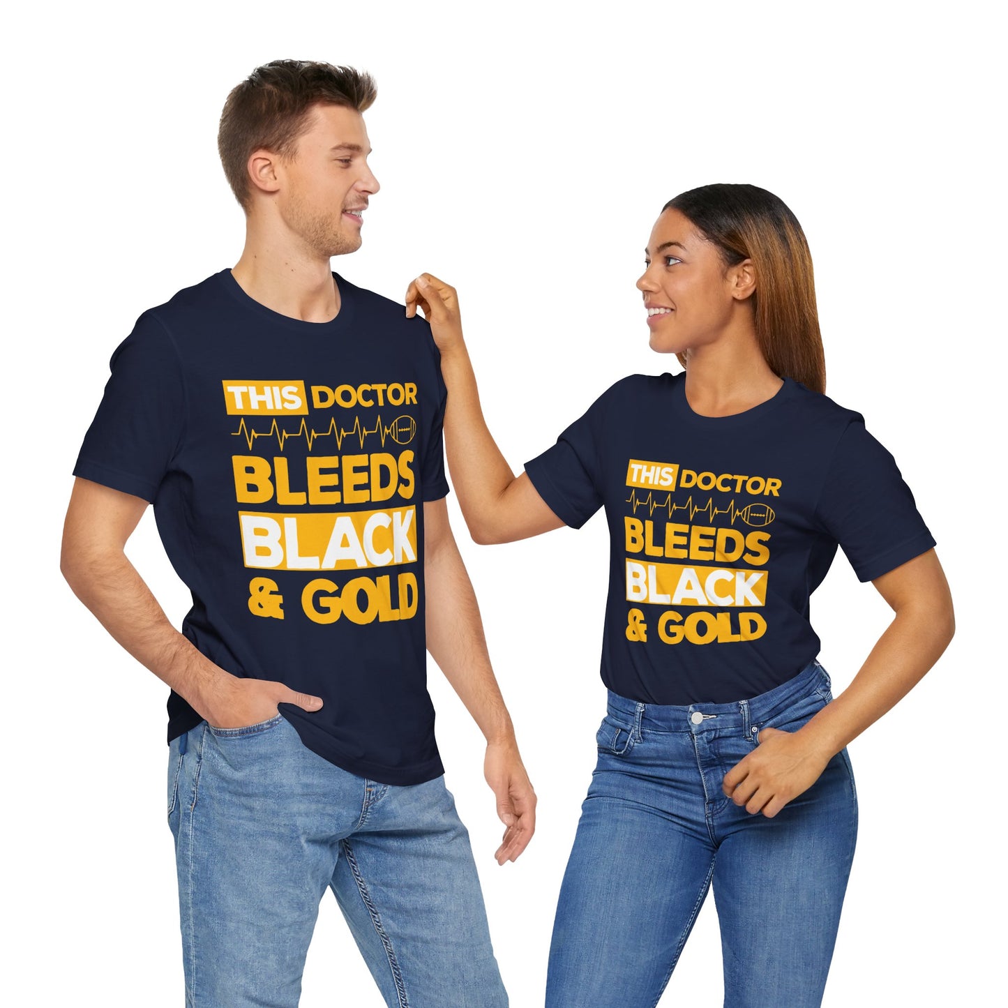This Doctor Bleeds Black & Gold - Unisex Jersey Short Sleeve Tee - 13793