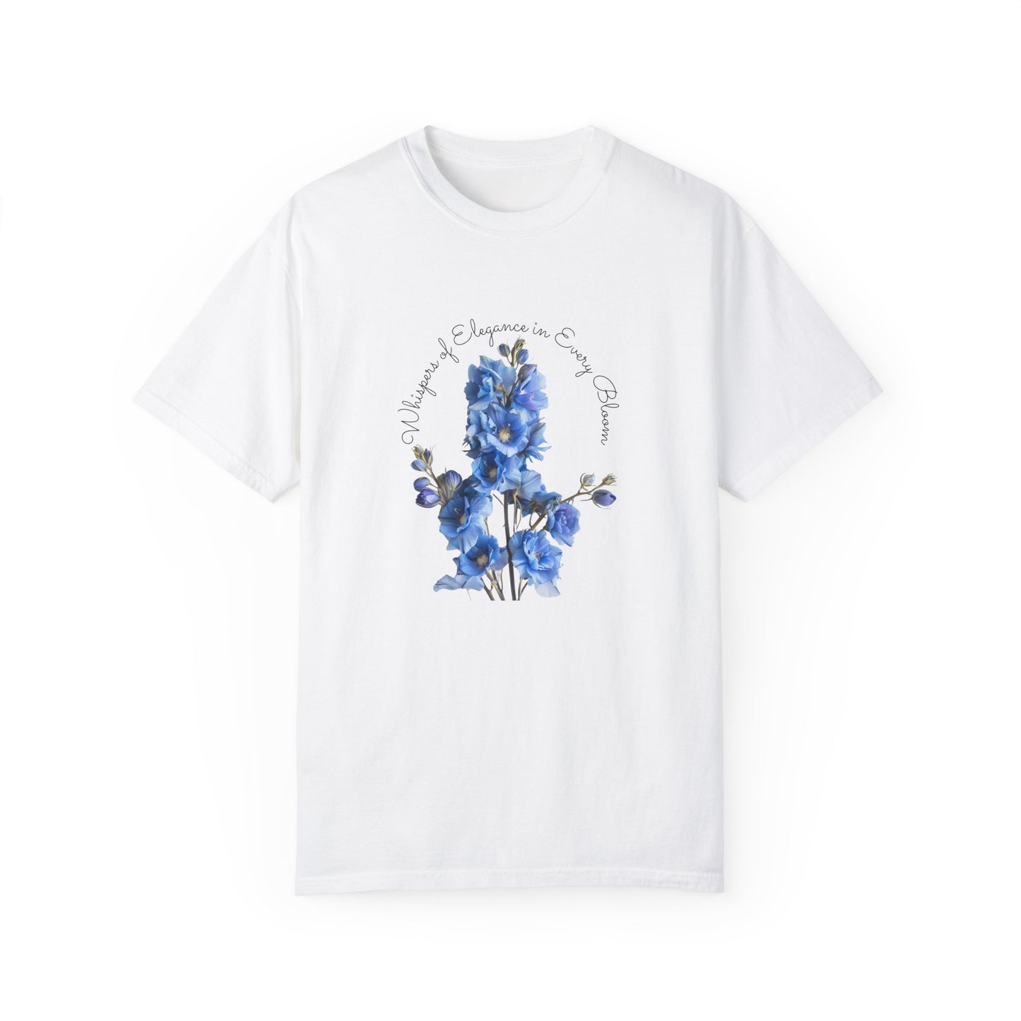 Happy Birthday, July, Delphinium - Unisex Garment-Dyed T-shirt - 10414