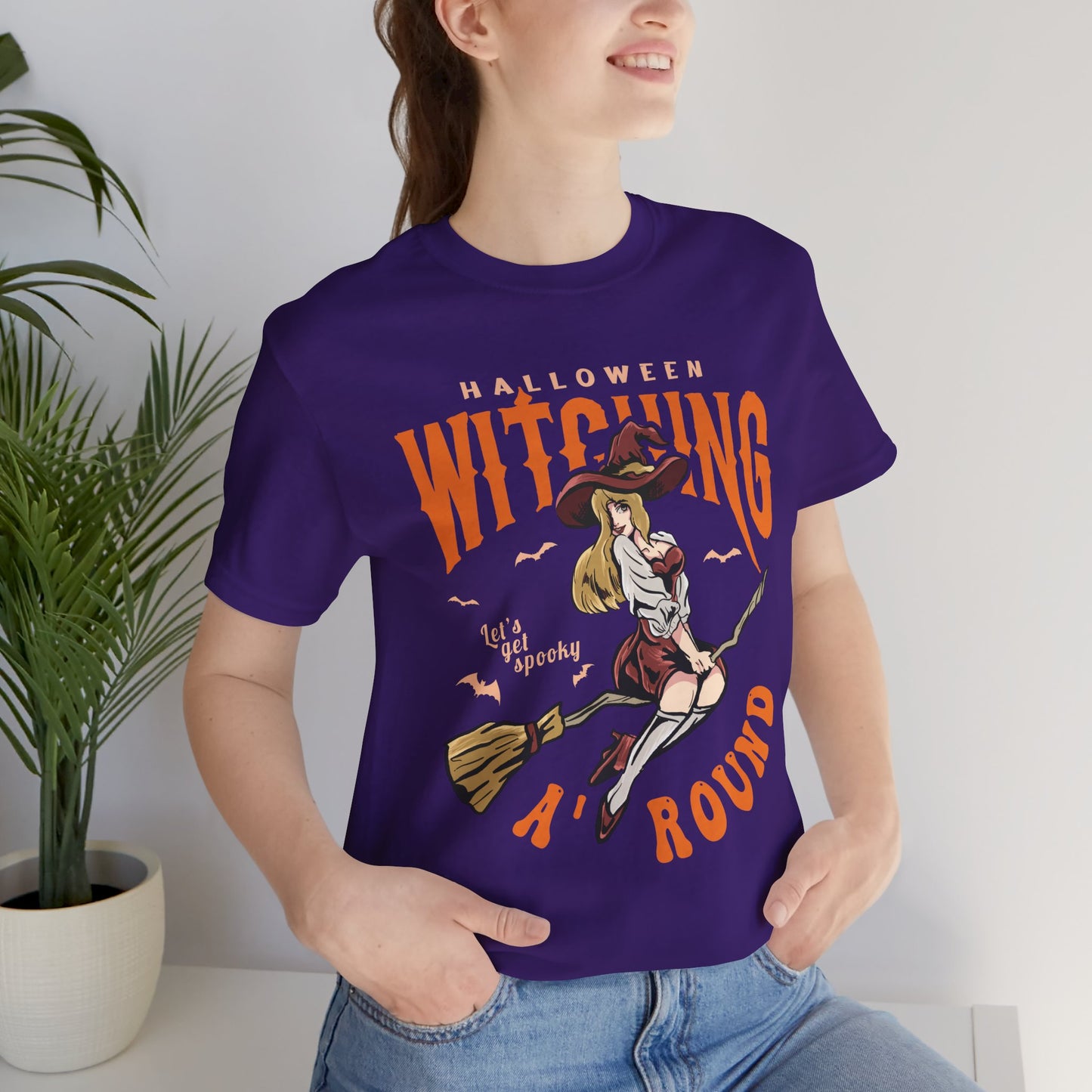 Halloween Witching, Let's Get Spooky Around  - Unisex Jersey Short Sleeve Tee - 12930