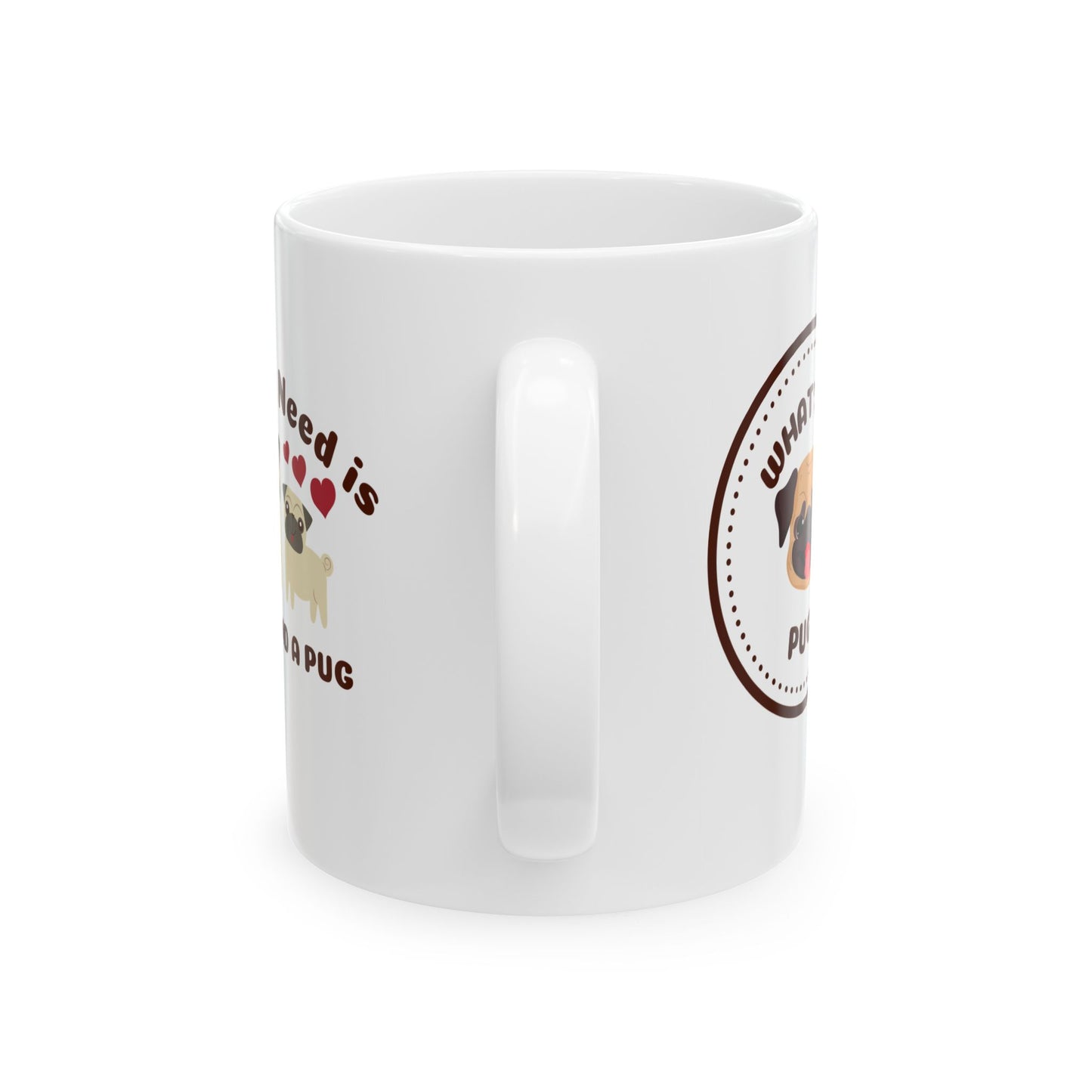 Living the Pug Life - Ceramic Mug, (11oz, 15oz) | 11oz,15 oz,15oz,Bestsellers,Coffee Mugs,Home & Living,Kitchen,Mugs,Sublimation,US Elections Season,Valentine's Day,White base