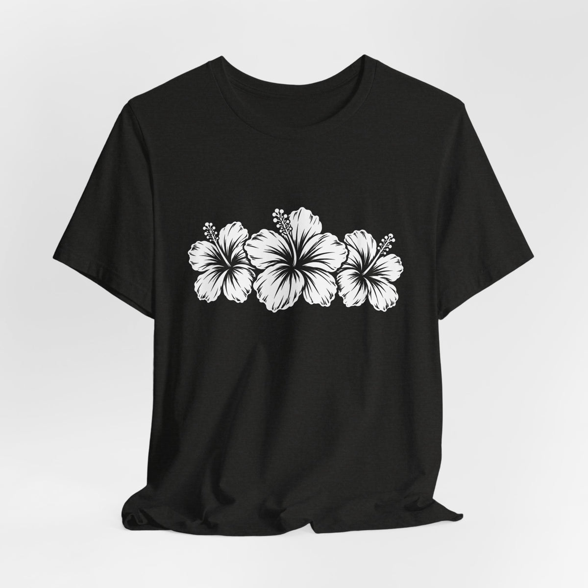 Hibiscus Floral T-Shirt,  Tropical Flower Graphic Tee - 14995