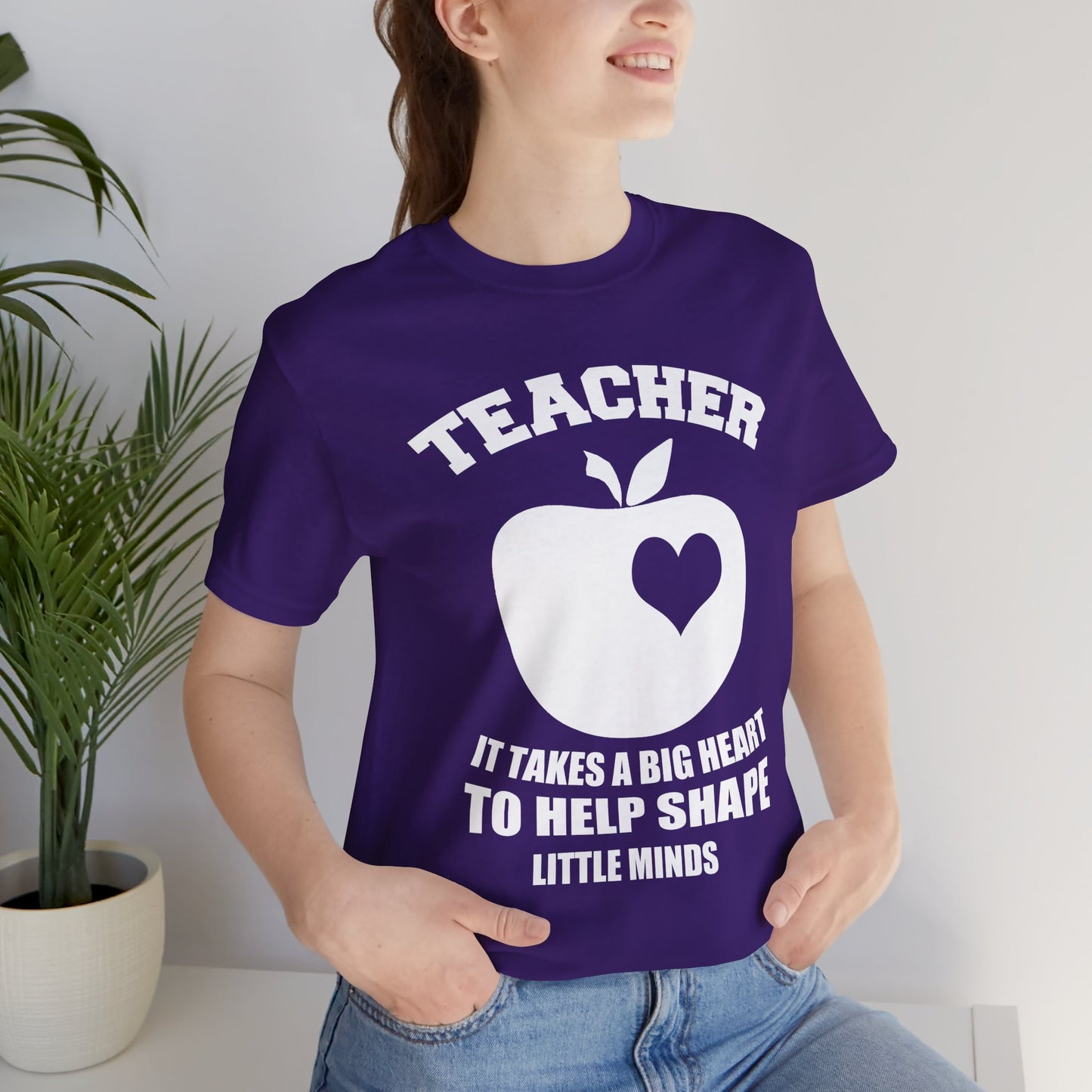Teacher: It Takes A Big Heart To Help Shape Little Minds - Unisex Jersey Short Sleeve Tee - 13392