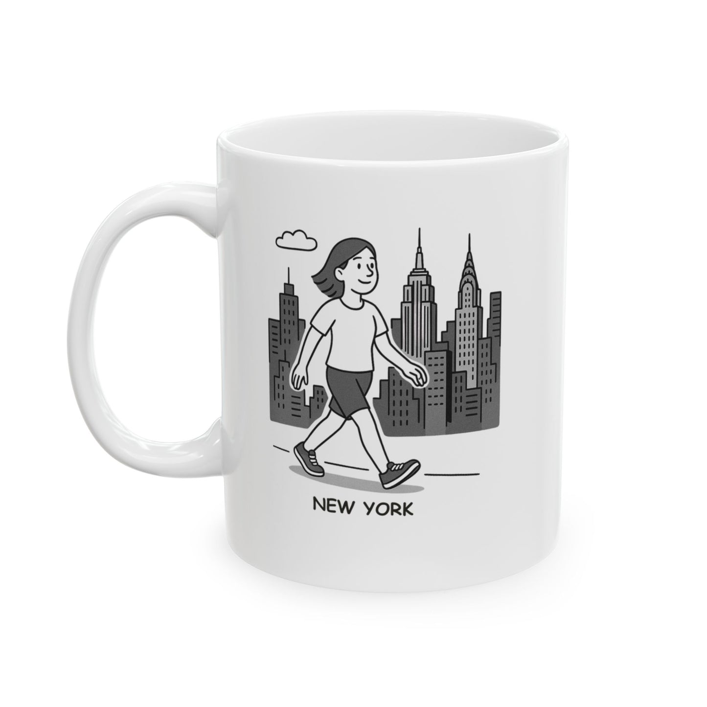 "In New York, we don’t need a pool—we just take a walk through the concrete jungle." Ceramic Mug - 12864