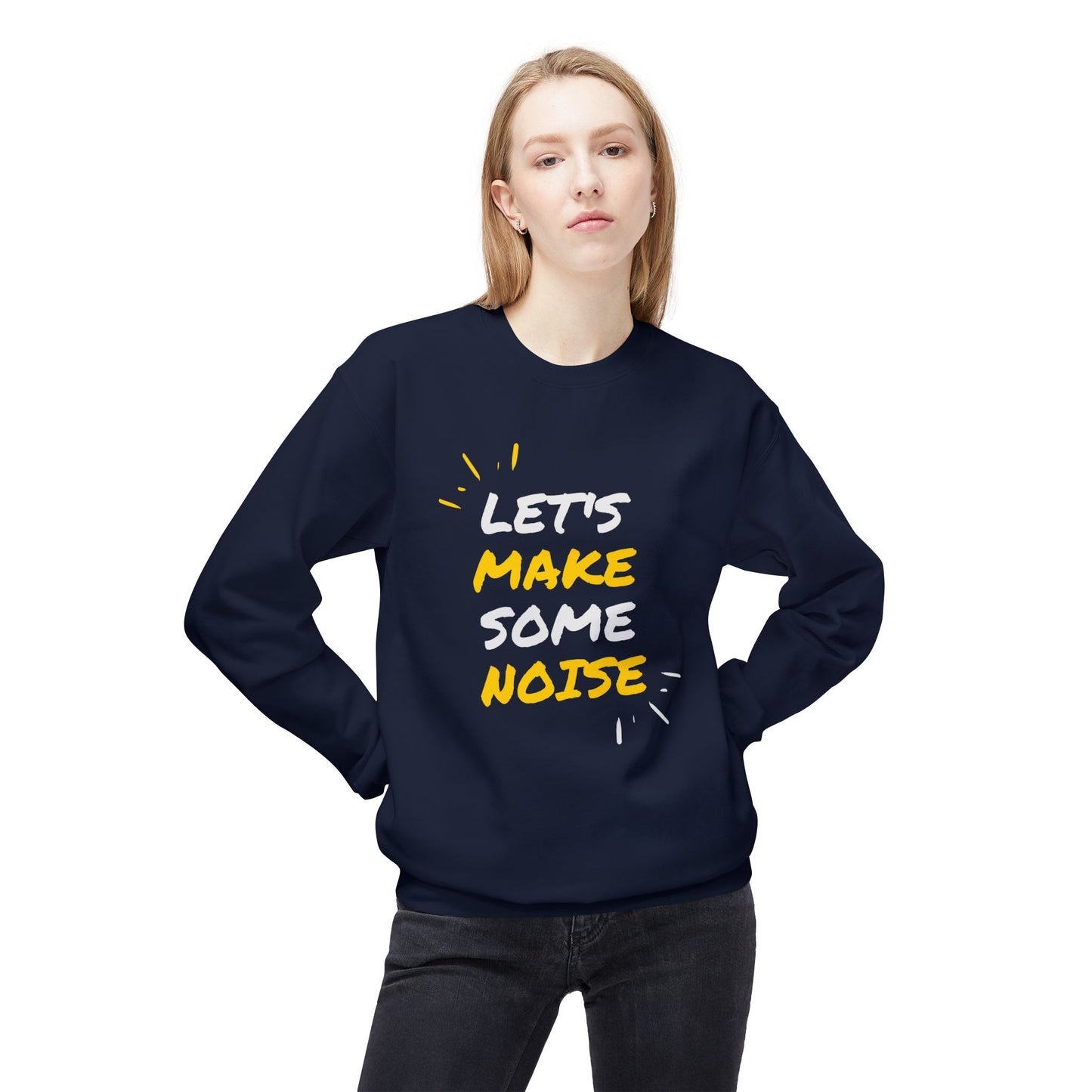 Music, Let's Make Some Noise - Unisex Midweight Softstyle Fleece Crewneck Sweatshirt - 11249