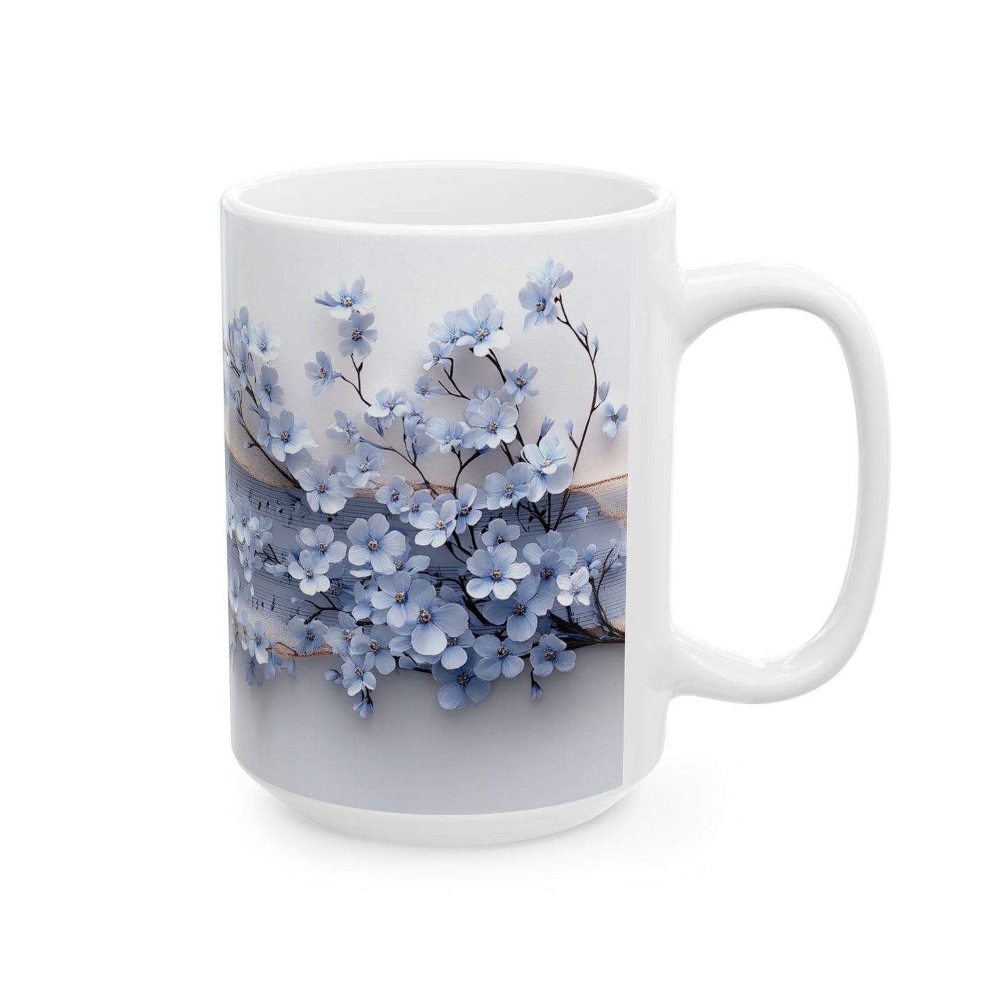 Beautiful Flowers & Bird, Vintage - Ceramic Mug, (11oz, 15oz) - 11482