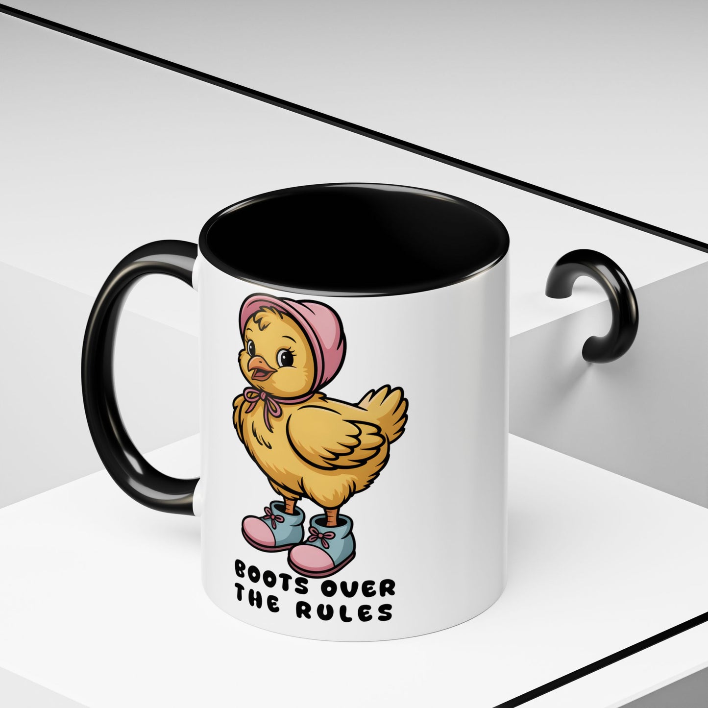 Boots Over The Rules Chick Mug – Cute Chicken Coffee Mug Funny Gift 11/15oz - 14862