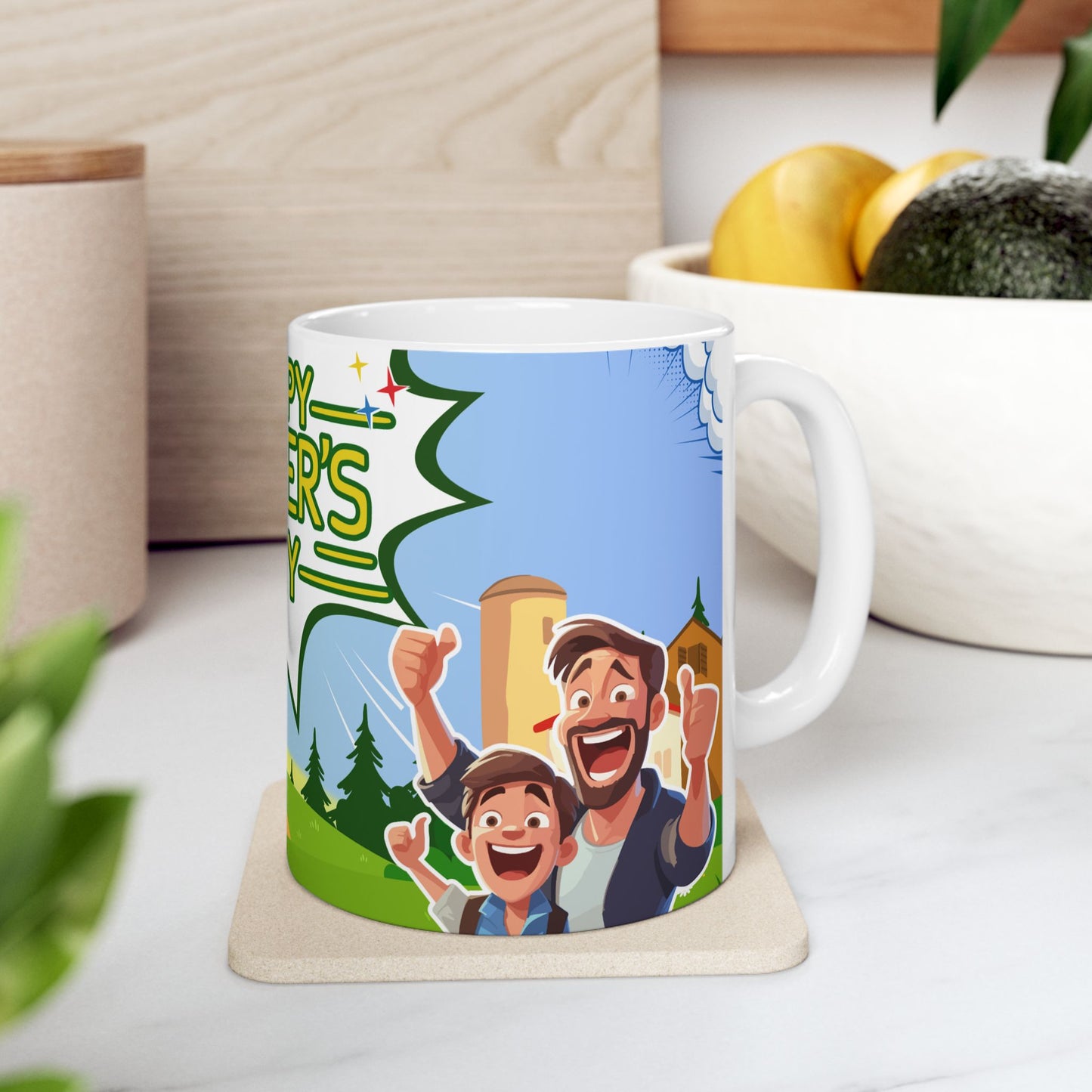 Happy Father's Day Ceramic Mug | Gift for Dad | Custom Coffee Cup for Father - 14060