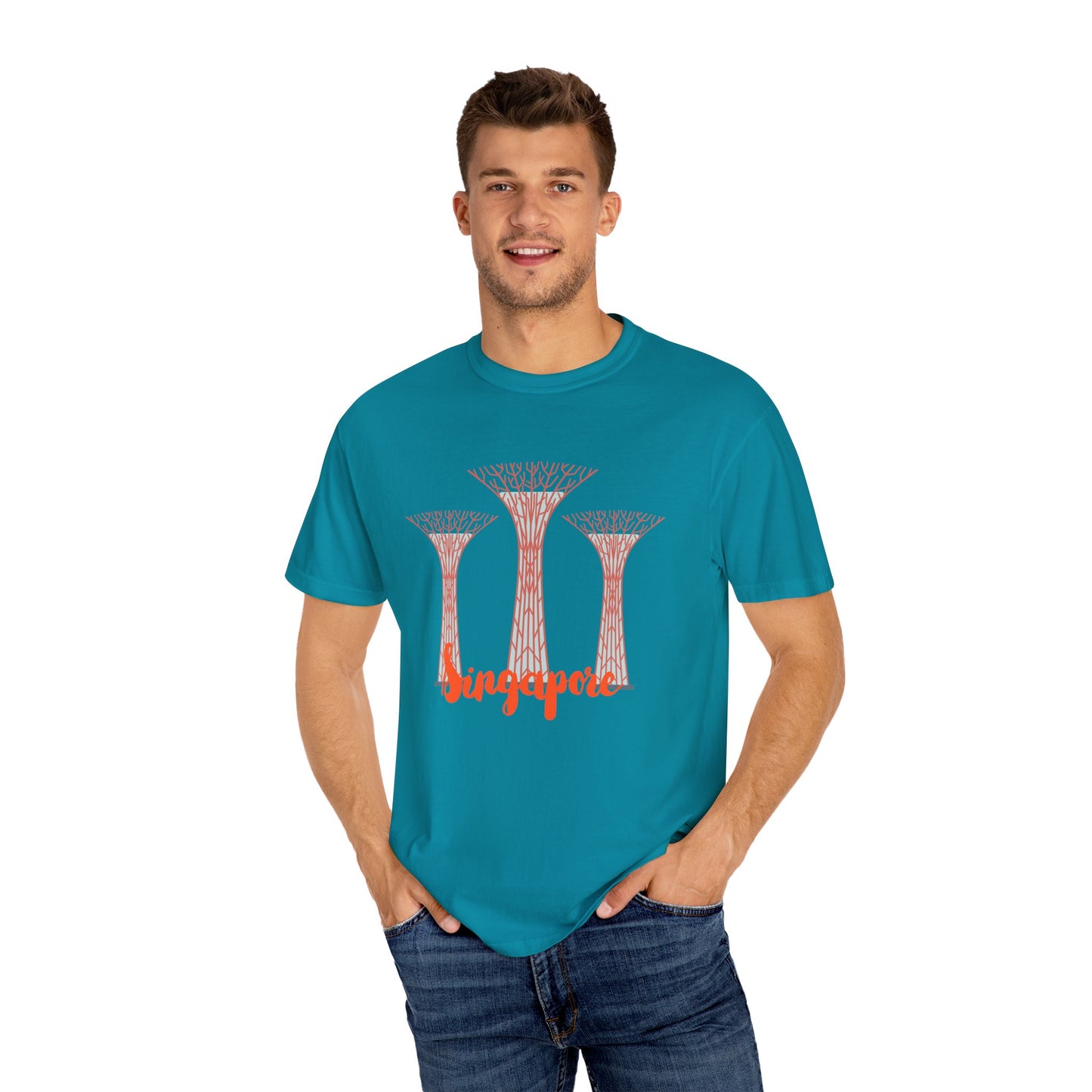 SingaporeT-Shirt - Casual Unisex Garment-Dyed Tee - 12085