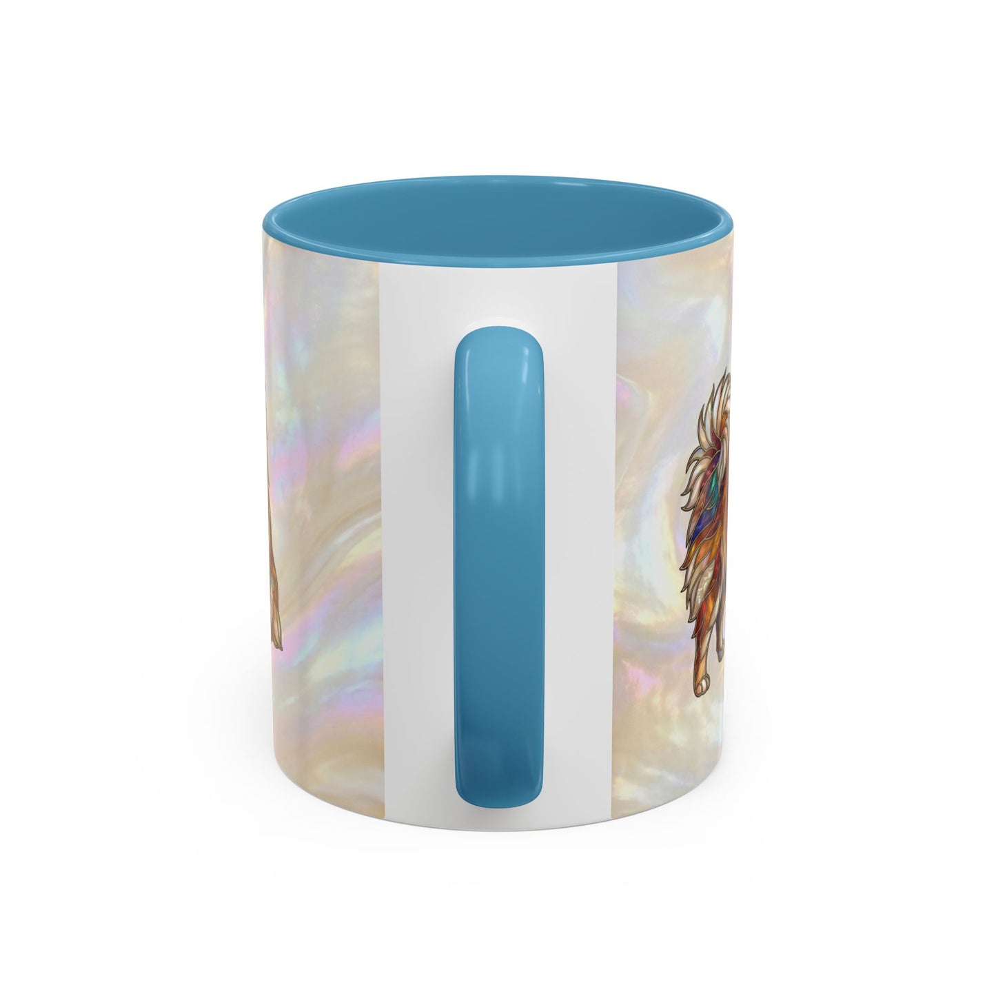 Pomeranian Accent Coffee Mug — Stained Glass Design (11/15oz) - 14638