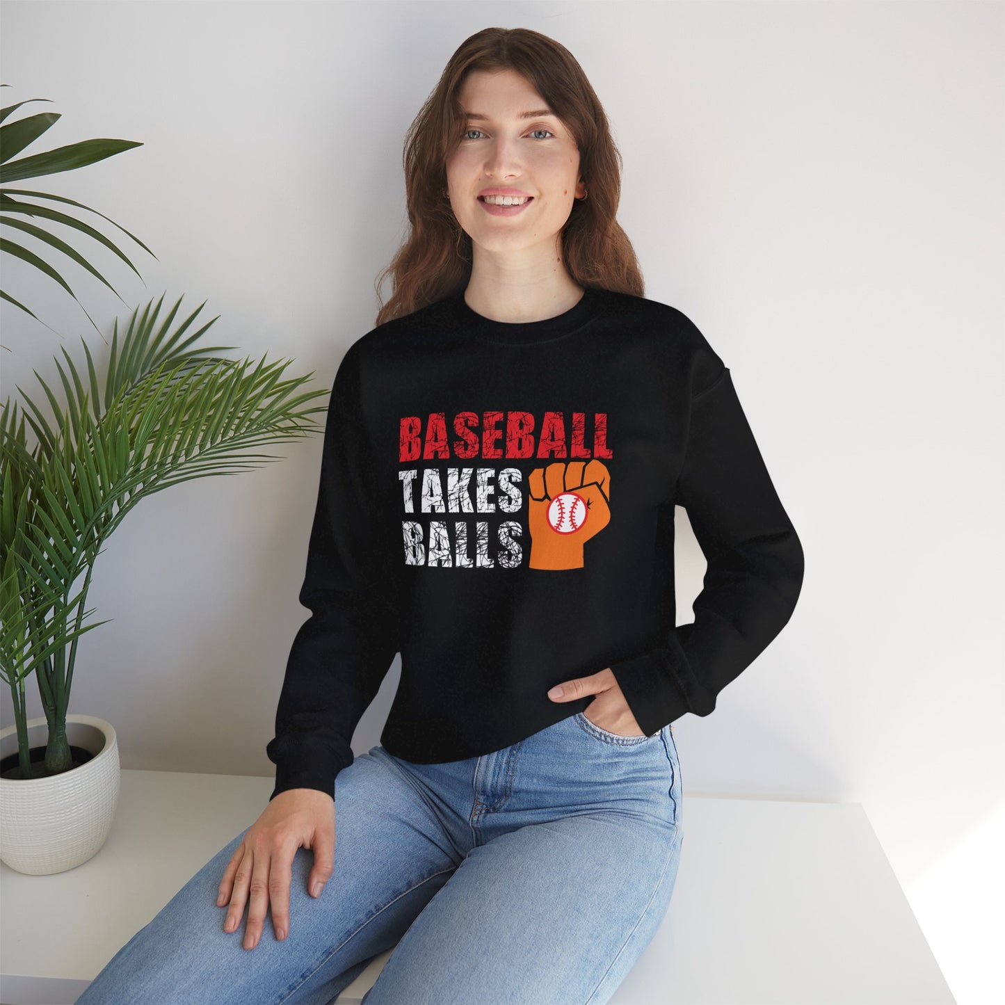 Baseball Takes Balls - Unisex Heavy Blend™ Crewneck Sweatshirt