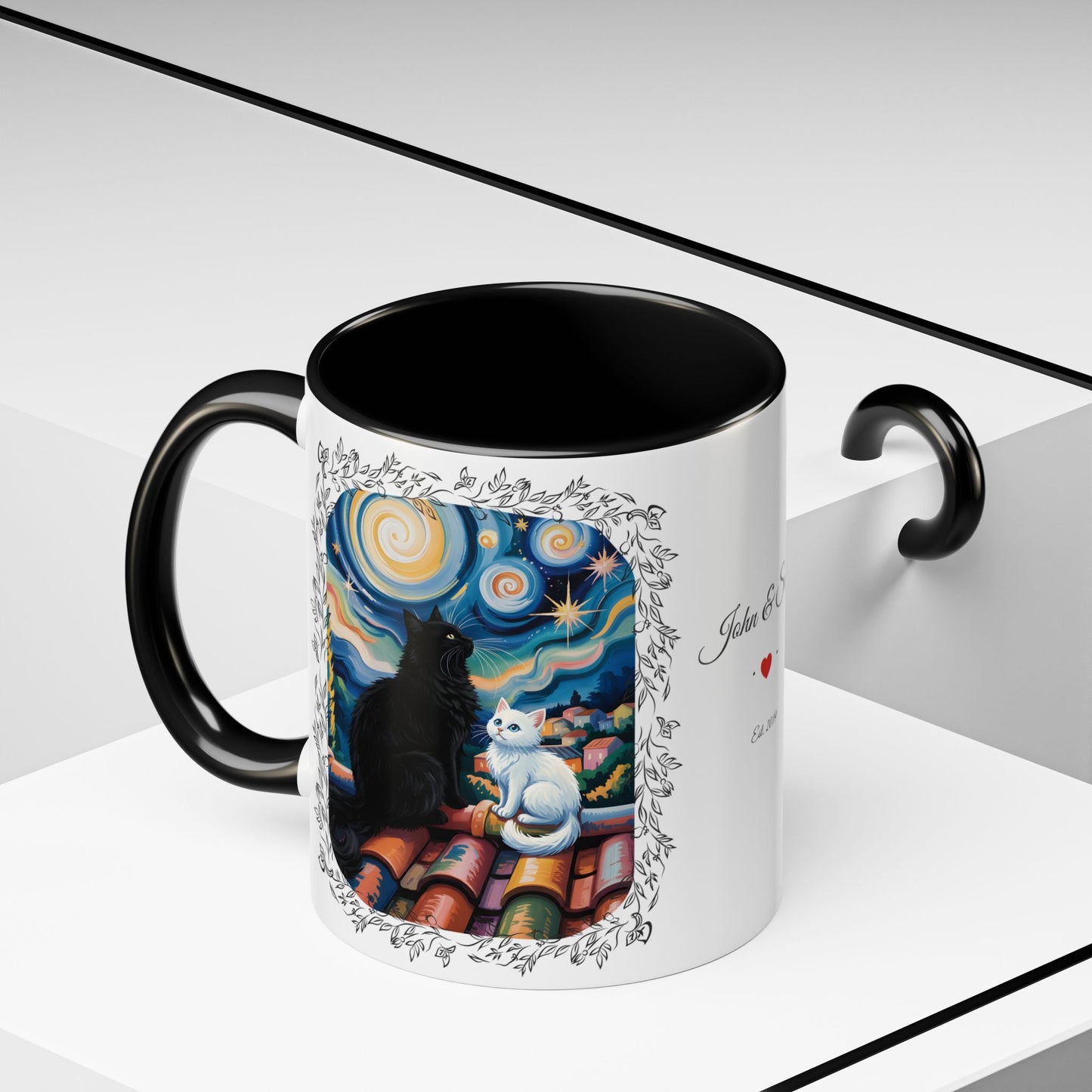 Starry Night Cats Coffee Mug – Van Gogh Inspired Cat Art | Cat Lovers Gift (11oz / 15oz) - 14758