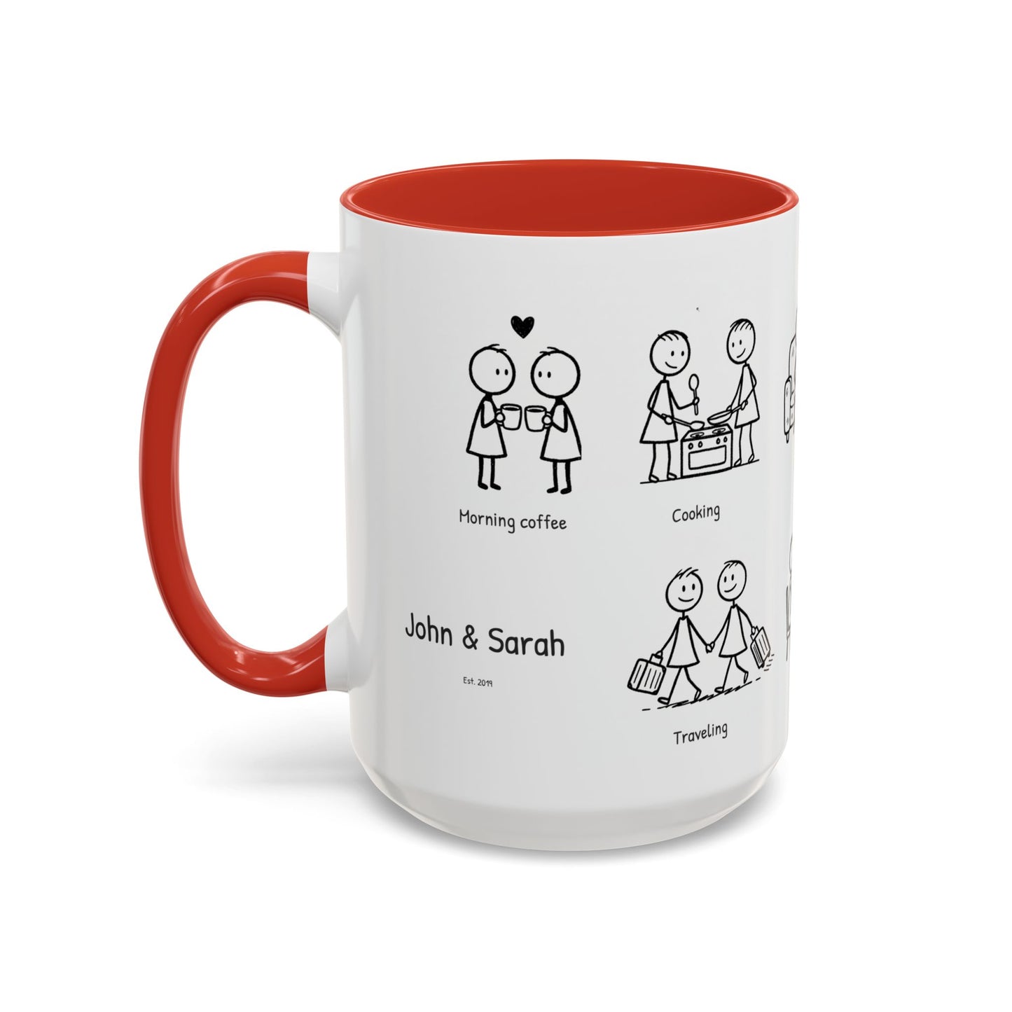 Our Favorite Things to Do Valentine’s Mug – Cozy Couples Illustrated Accent Coffee Mug - 14705