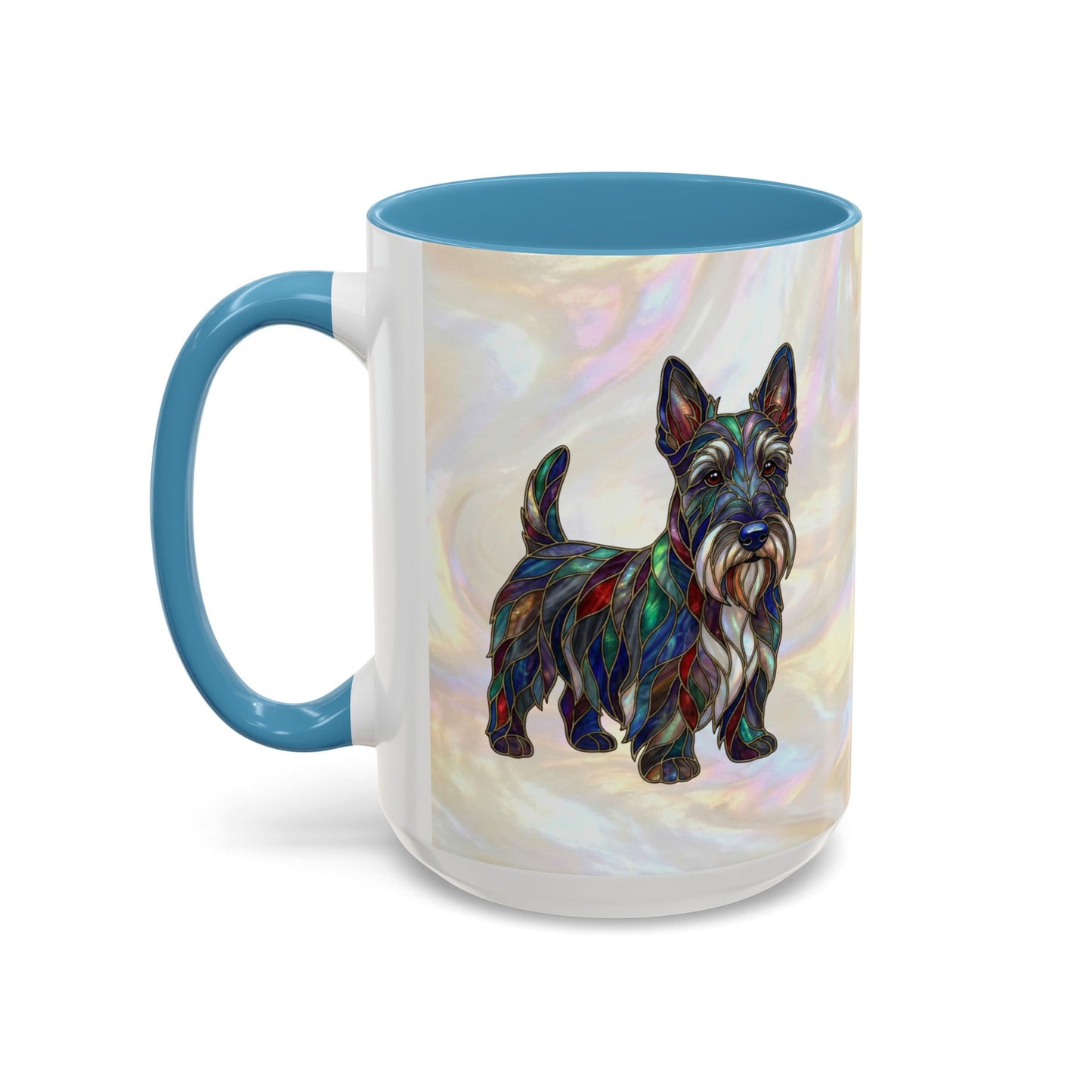 Scottish Terrier Accent Coffee Mug – Stained Glass Design 11/15oz - 14644