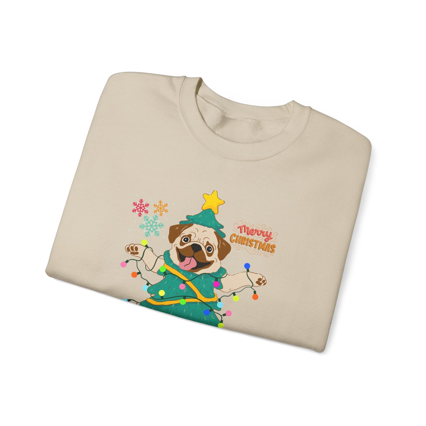 Pug, Merry Christmas - Unisex Heavy Blend™ Crewneck Sweatshirt - 10307