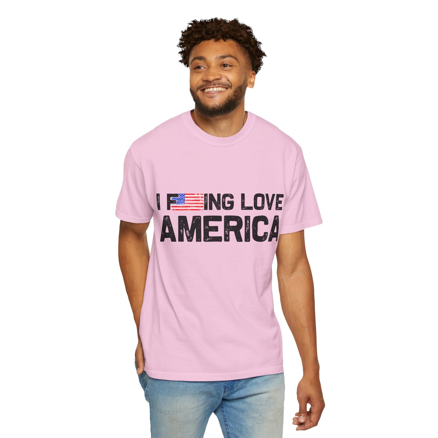 Unisex T-Shirt with Patriotic Love for America, Casual Tee, Independence Day Gift, Love America Shirt, Gift for Patriot - 13654