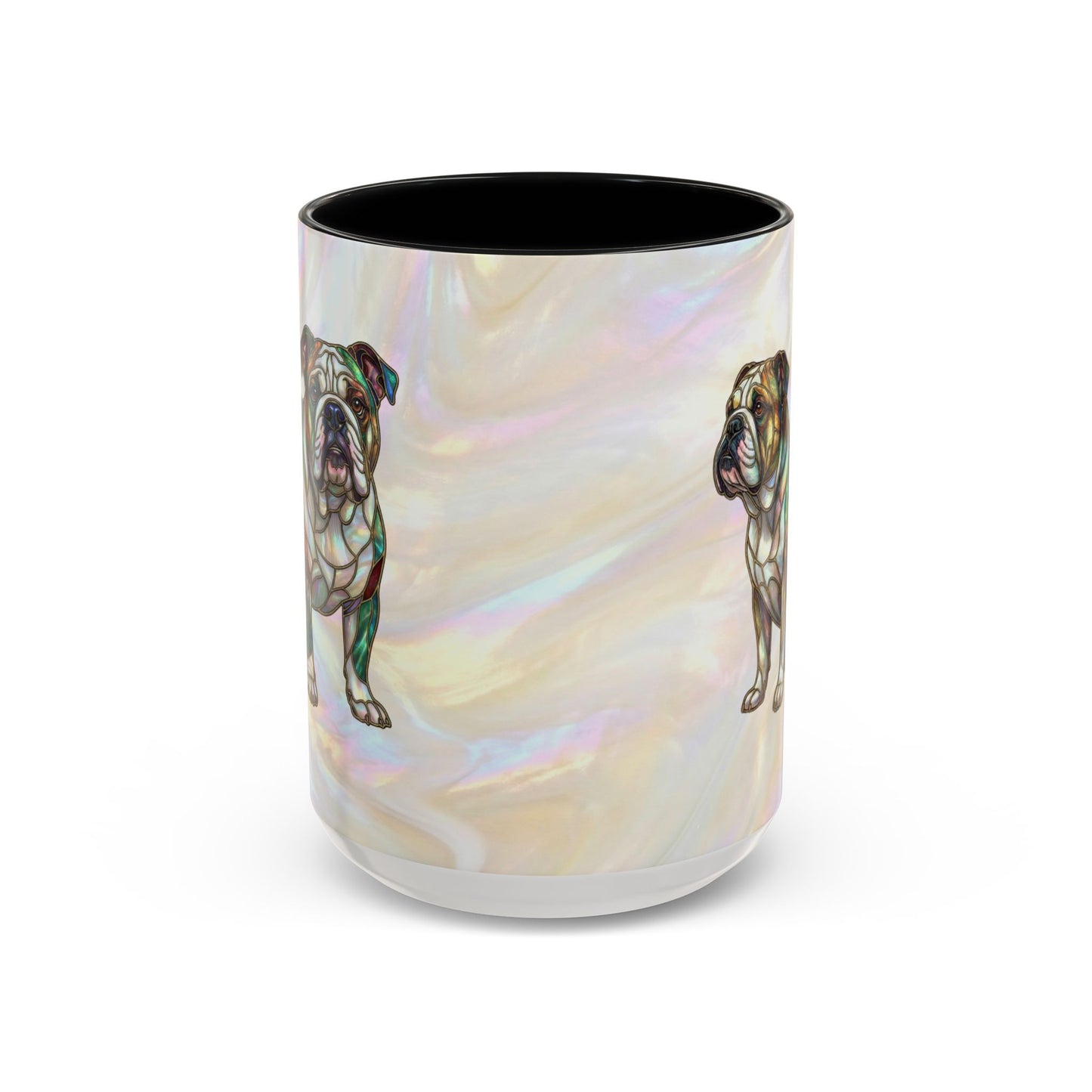 English Bulldog Accent Coffee Mug -Stained Glass Style (11/15oz) - 14630
