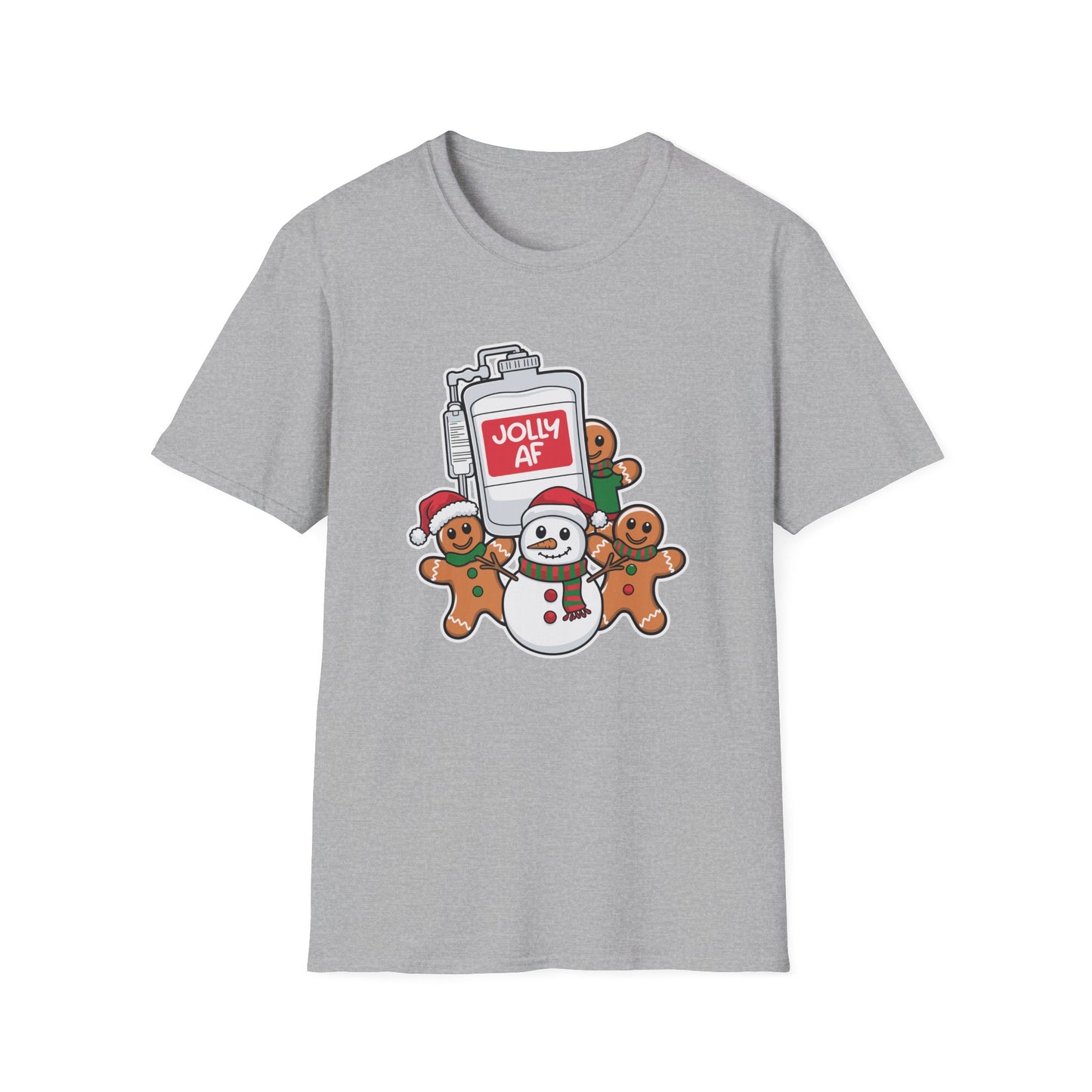 Christmas, Nurse, jolly AF - Unisex Softstyle T-Shirt - 10353