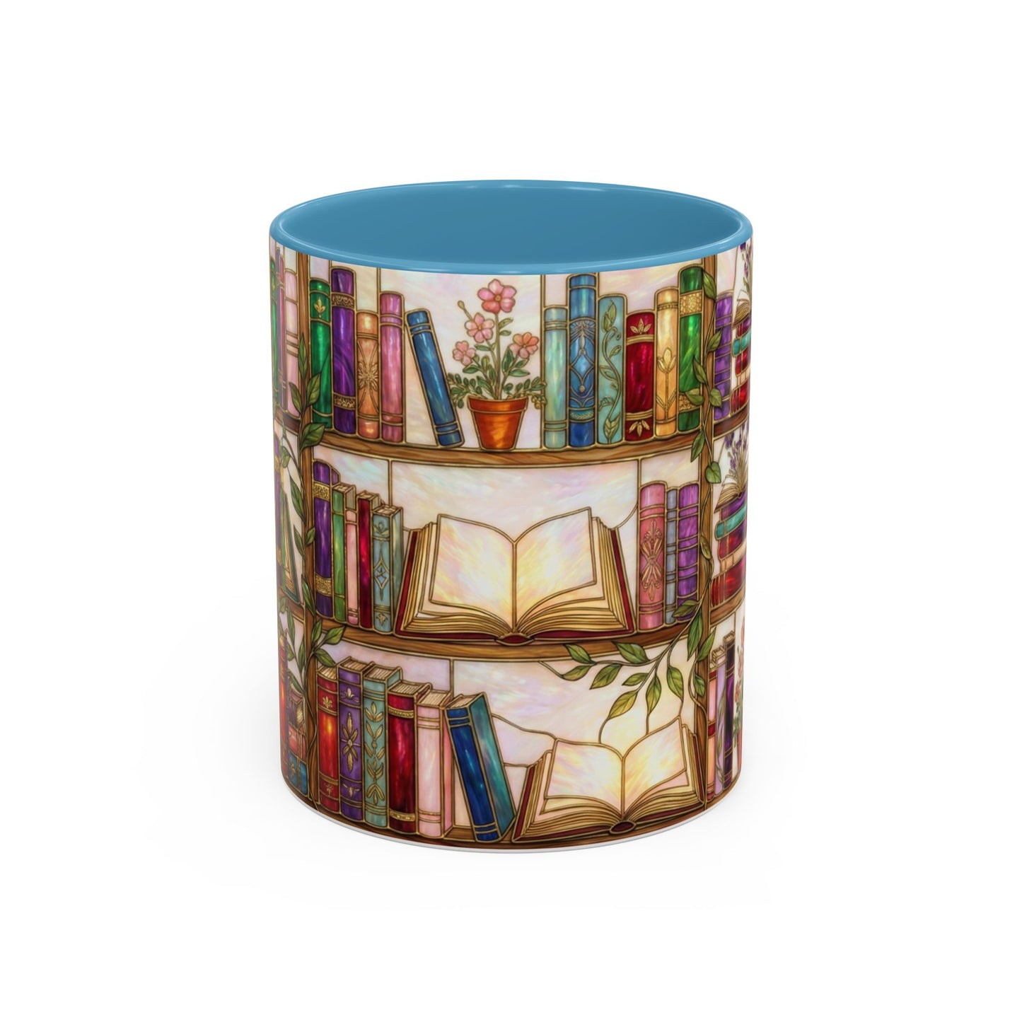 Bookish Accent Coffee Mug — Stained Glass Design (11/15 oz) - 14528
