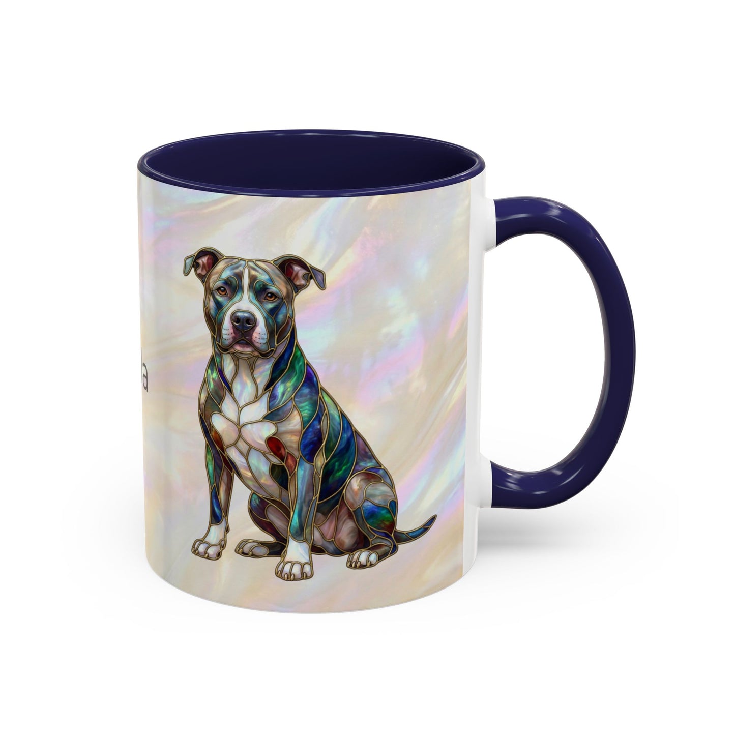 Pitbull Dog Accent Coffee Mug — Stained Glass Design (11/15oz) - 14536