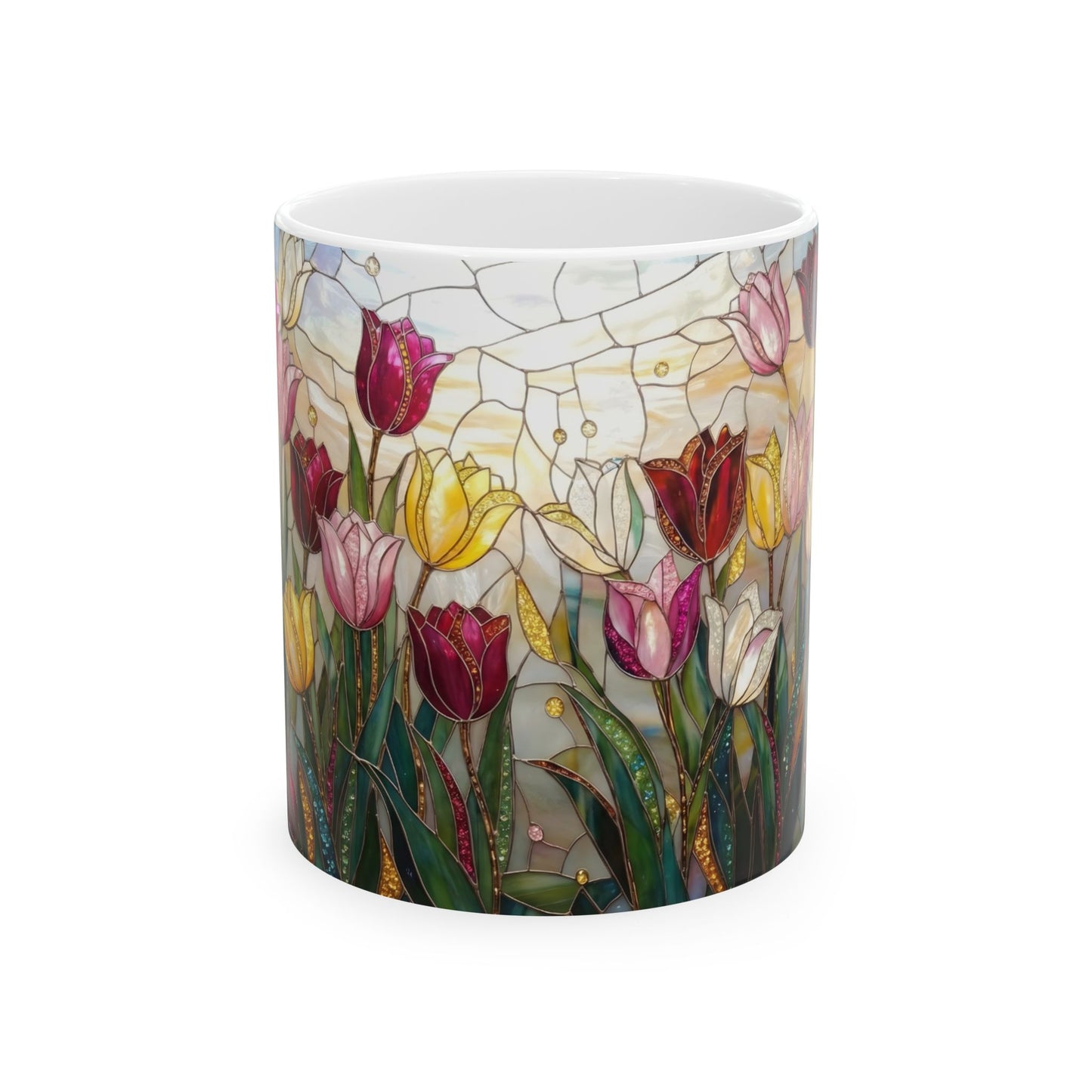 Stained Glass Tulip Ceramic Mug (11oz & 15oz) - 14517