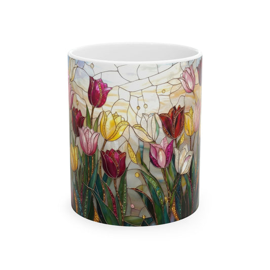 Stained Glass Tulip Ceramic Mug (11oz & 15oz) - 14517