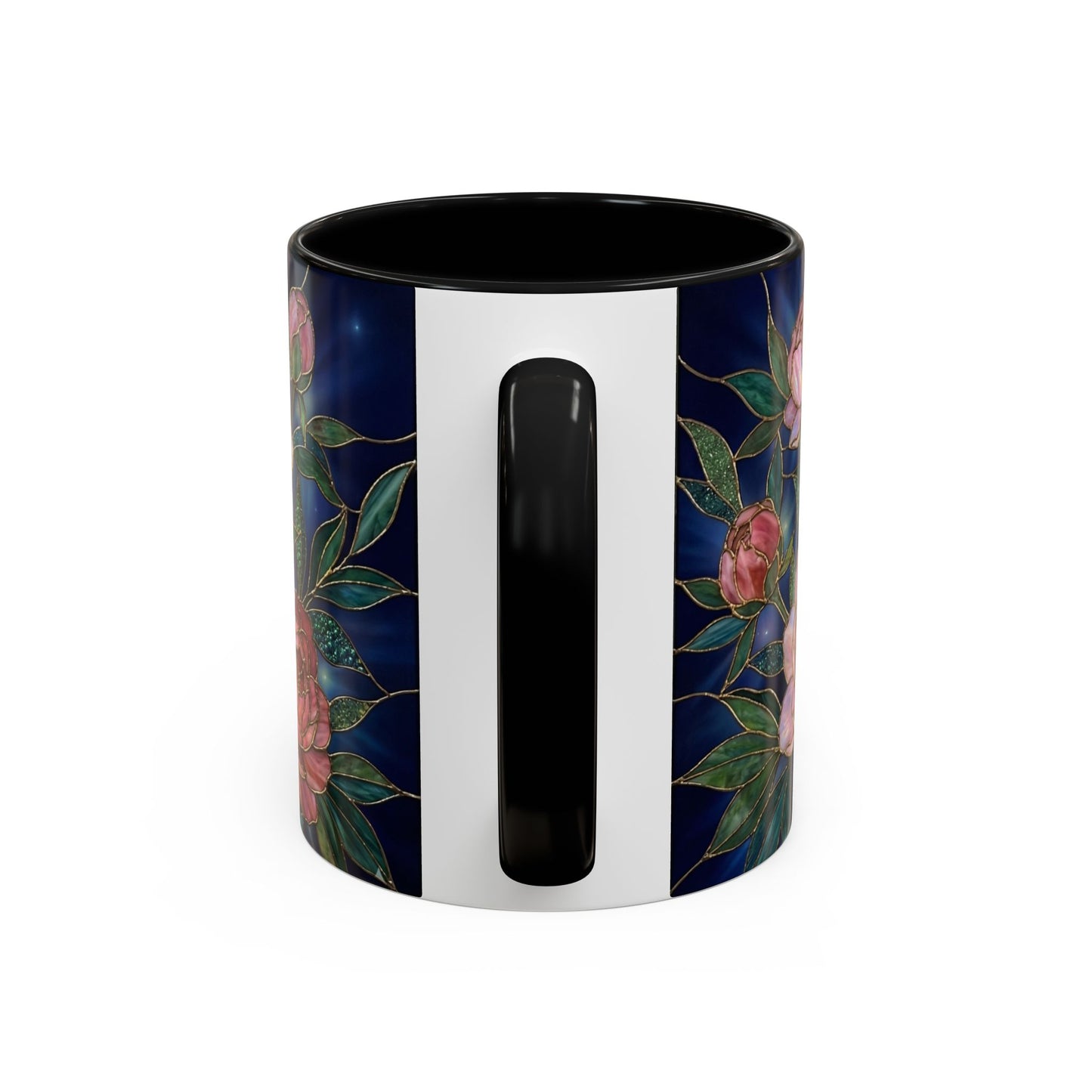 Peony Floral Coffee Mug — Stained Glass Design (11/15oz) -14580