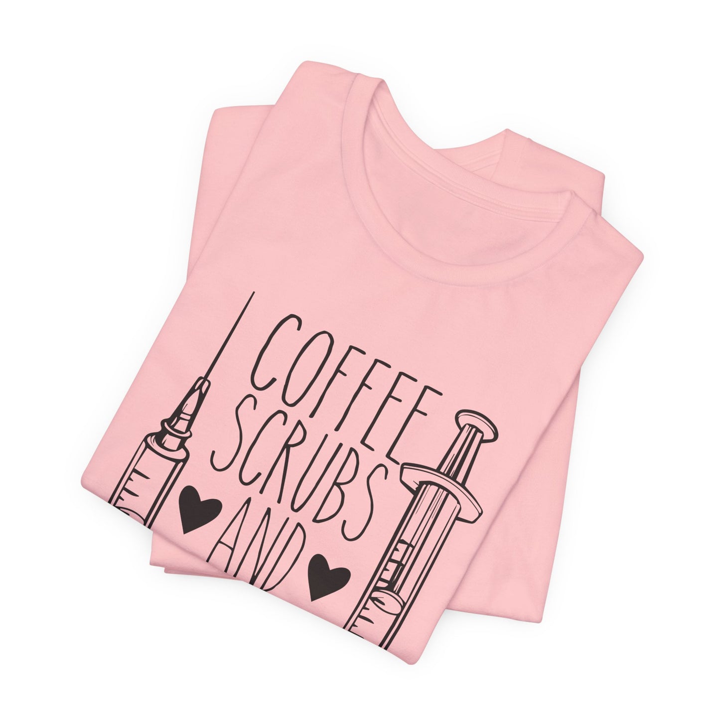 Nurse: Coffee Scrubs & Rubber Gloves - Unisex Jersey Short Sleeve Tee