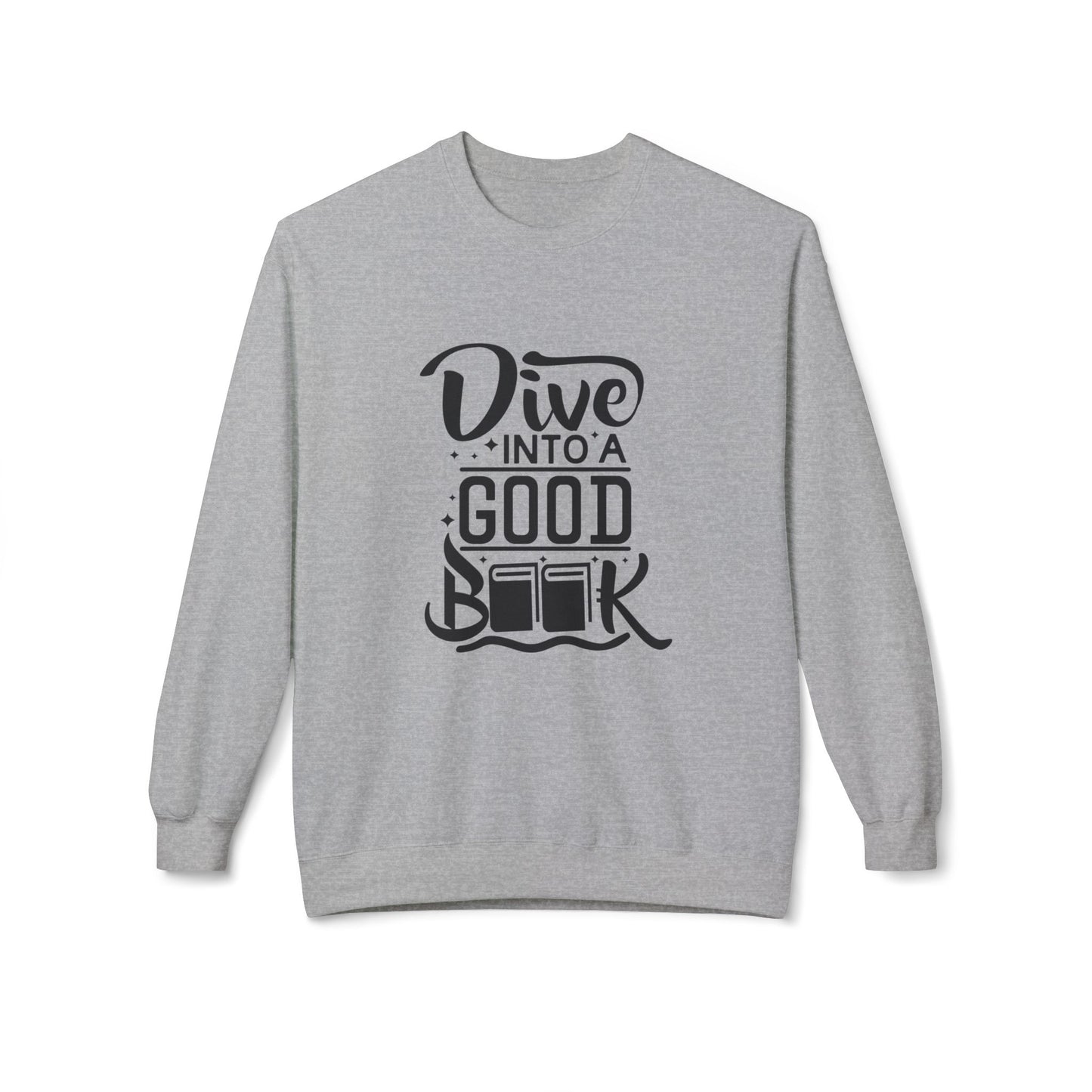 Dive Into A Good Book - Unisex Midweight Softstyle Fleece Crewneck Sweatshirt - 10694