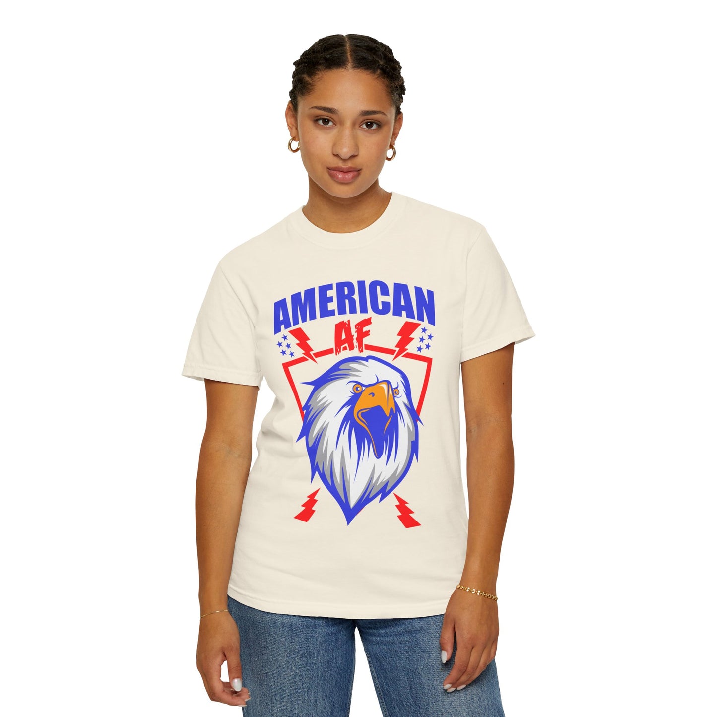 Patriotic Eagle T-Shirt, American AF Graphic Tee, Unisex Tee, 4th of July Shirt, Casual Wear, Gift for Patriots, Summer Style - 13731