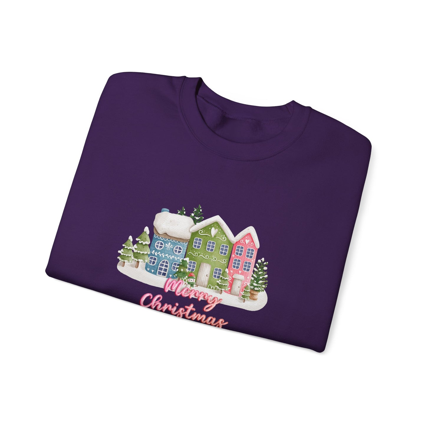 Merry Christmas, Houses - Unisex Heavy Blend™ Crewneck Sweatshirt - 10136