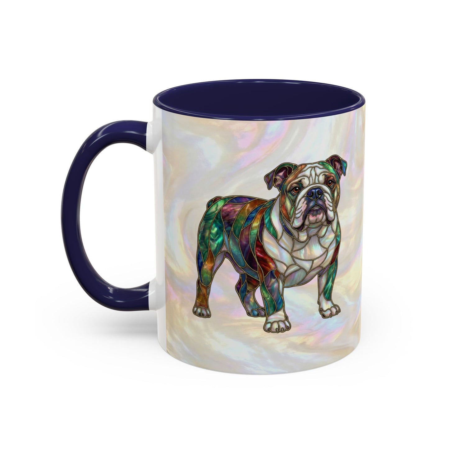 English Bulldog Accent Coffee Mug -Stained Glass Style (11/15oz) - 14630