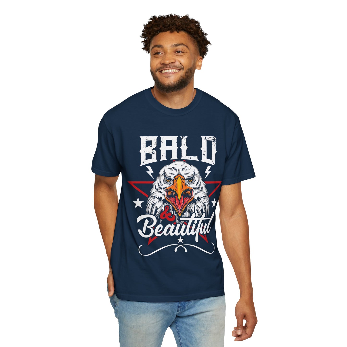 American Eagle, Bald is Beautiful T-Shirt, Unisex Garment-Dyed Tee - 13491