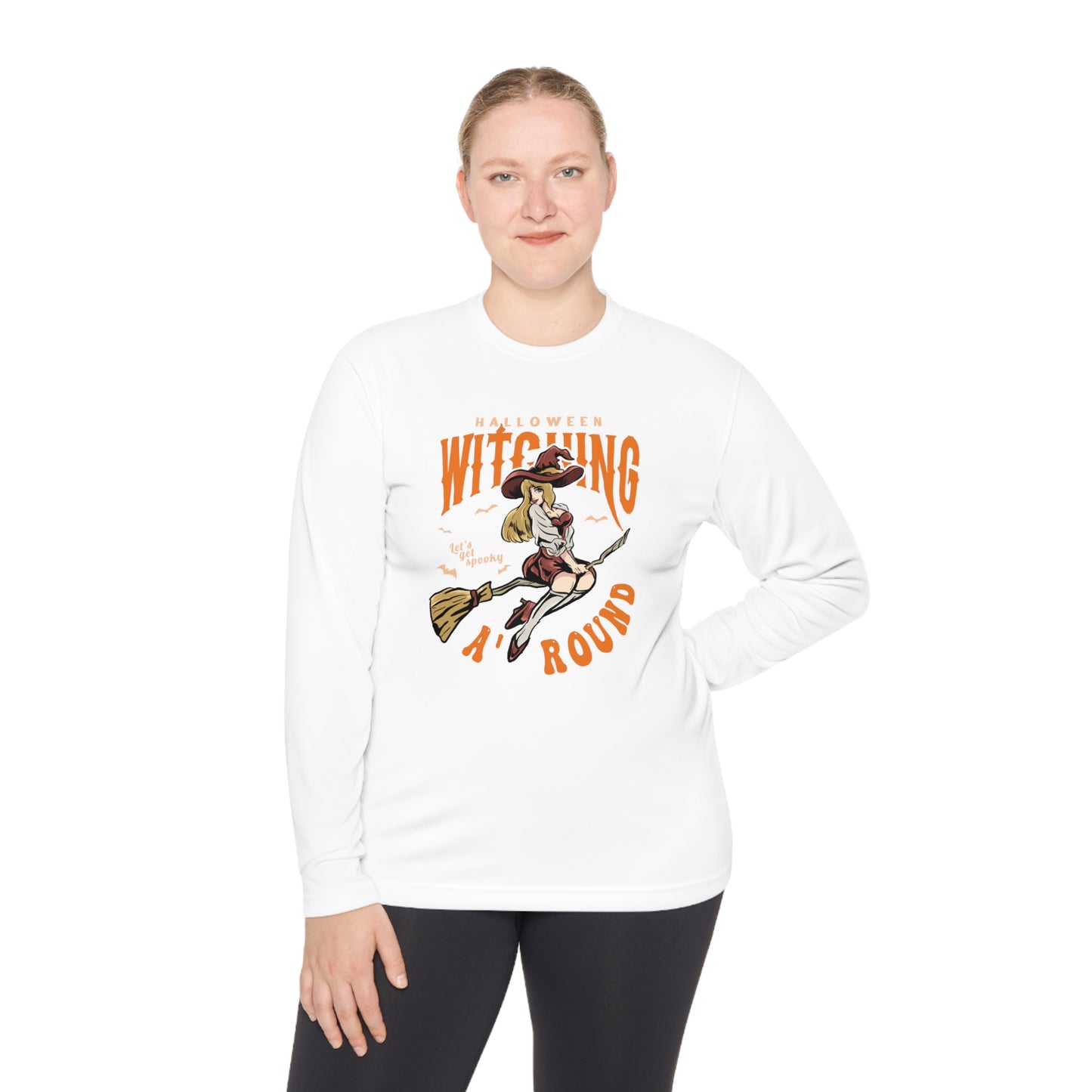 Halloween Witching, Let's Get Spooky Around - Unisex Lightweight Long Sleeve Tee