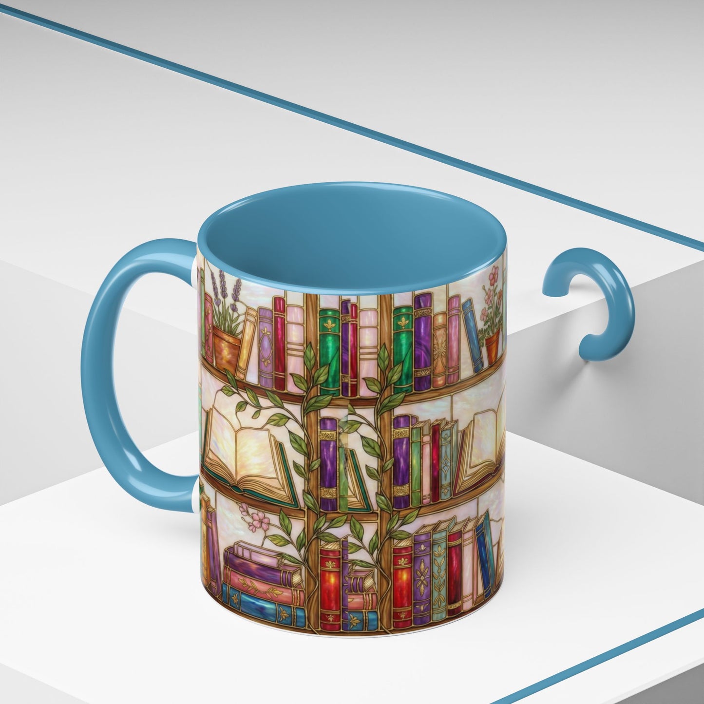 Bookish Accent Coffee Mug — Stained Glass Design (11/15 oz) - 14528