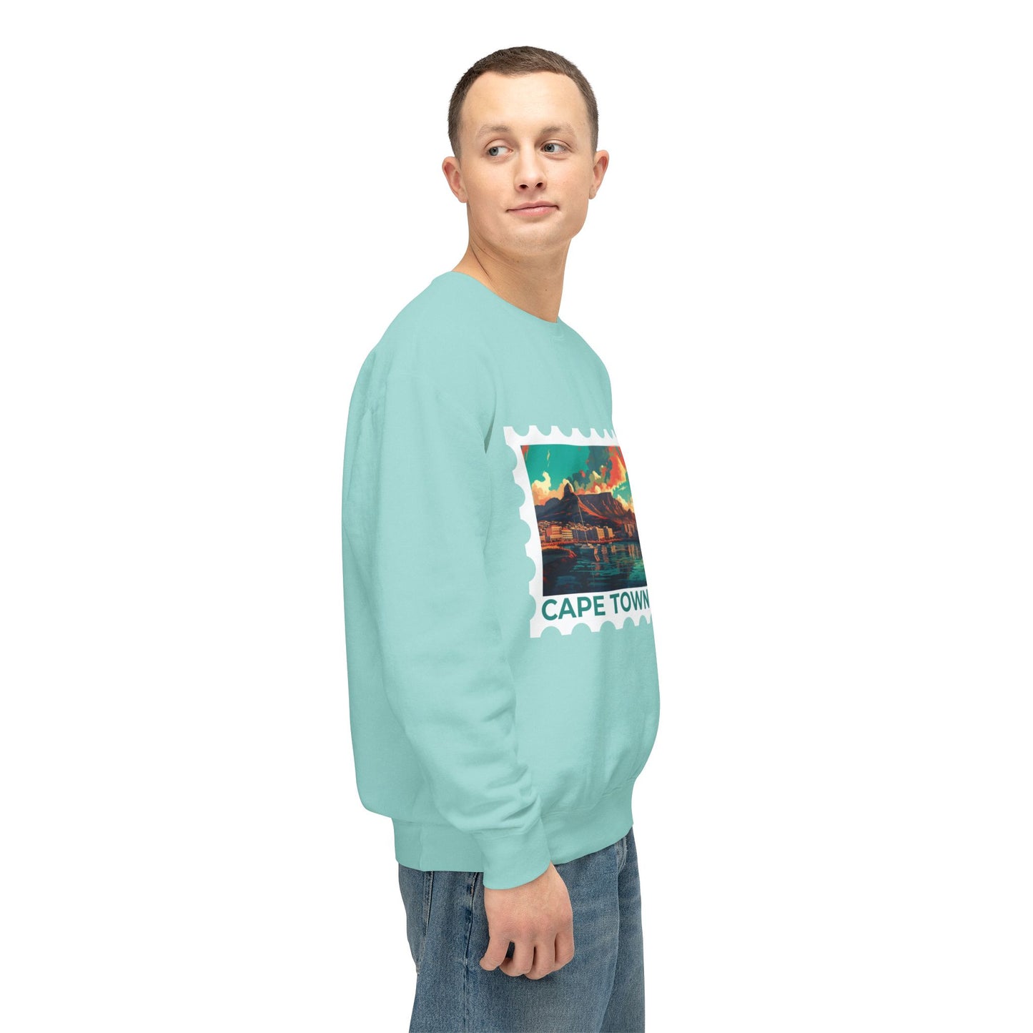 Cape Town Unisex Lightweight Crewneck Sweatshirt - Artistic Scenic Design - 12127