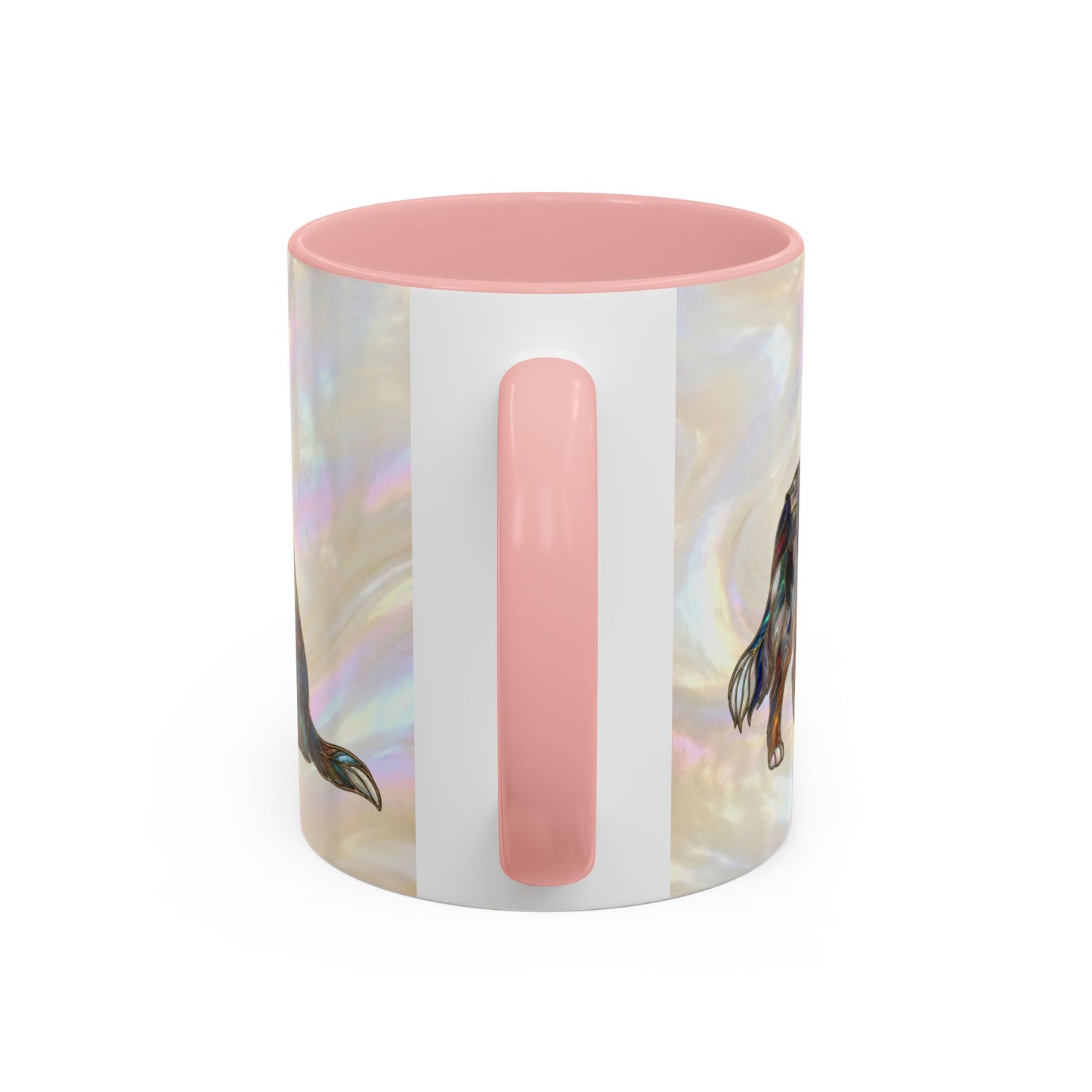 Australian Shepherd Accent Coffee Mug — Stained Glass Design (11/15oz) -14614
